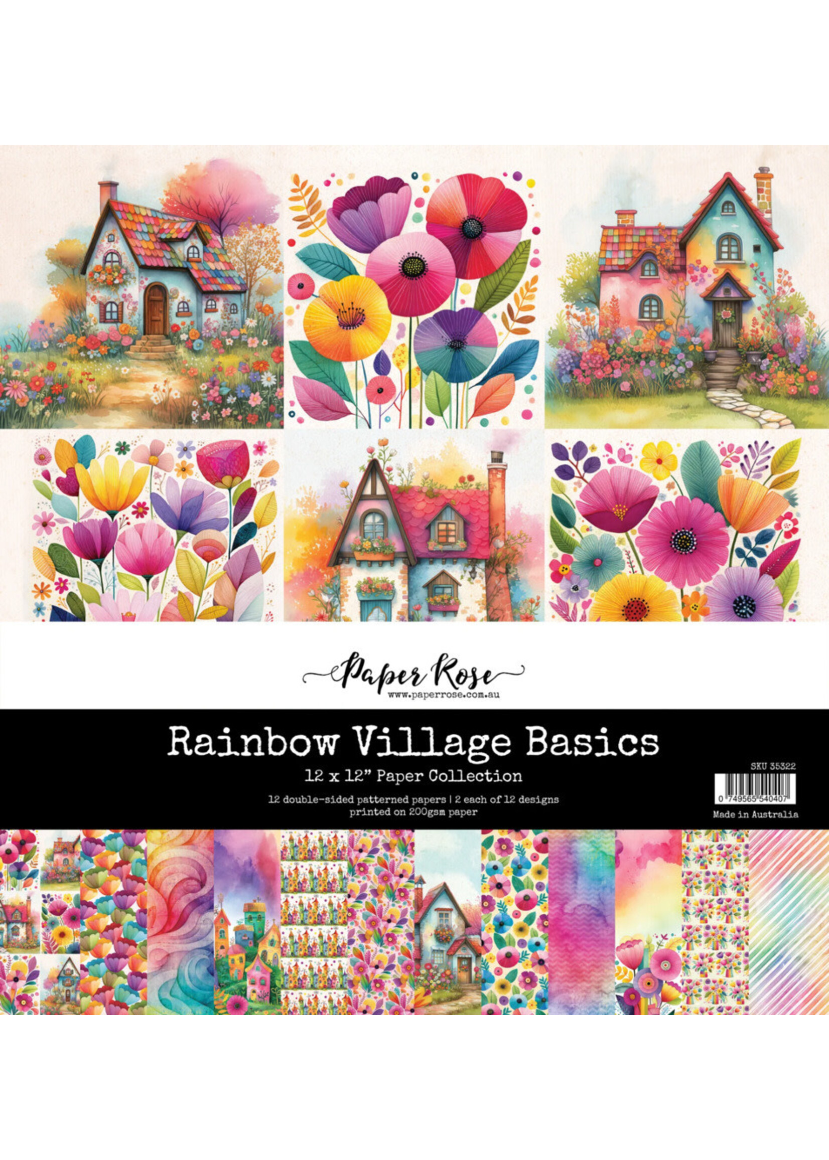 Paper Rose Paper Rose 12X12 Collection, Rainbow Village Basics
