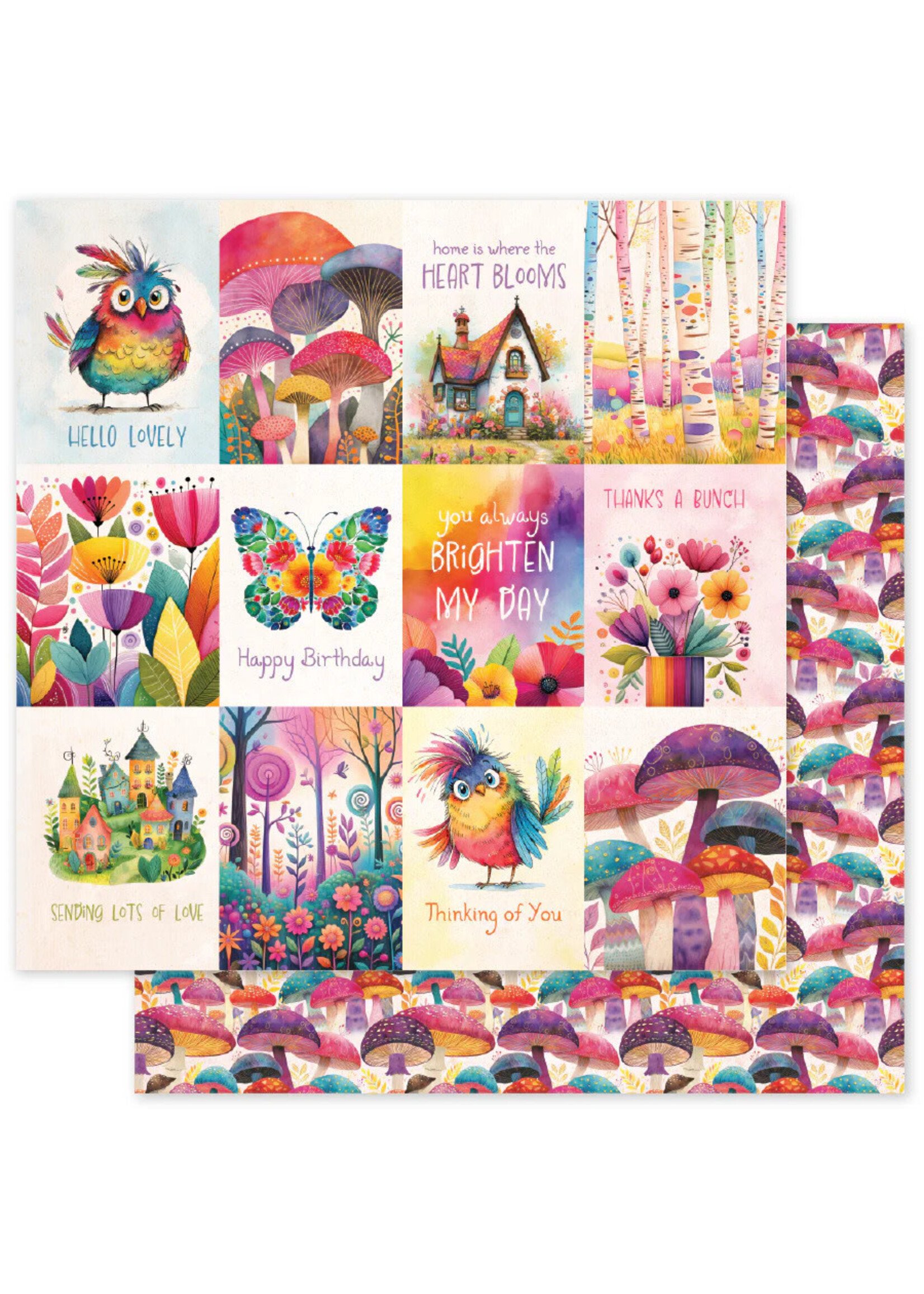 Paper Rose Paper Rose 12X12  Rainbow Village, D