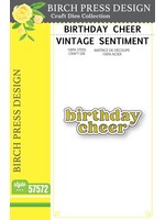 Birch Press Die, Birthday Cheer Vintage Sentiment