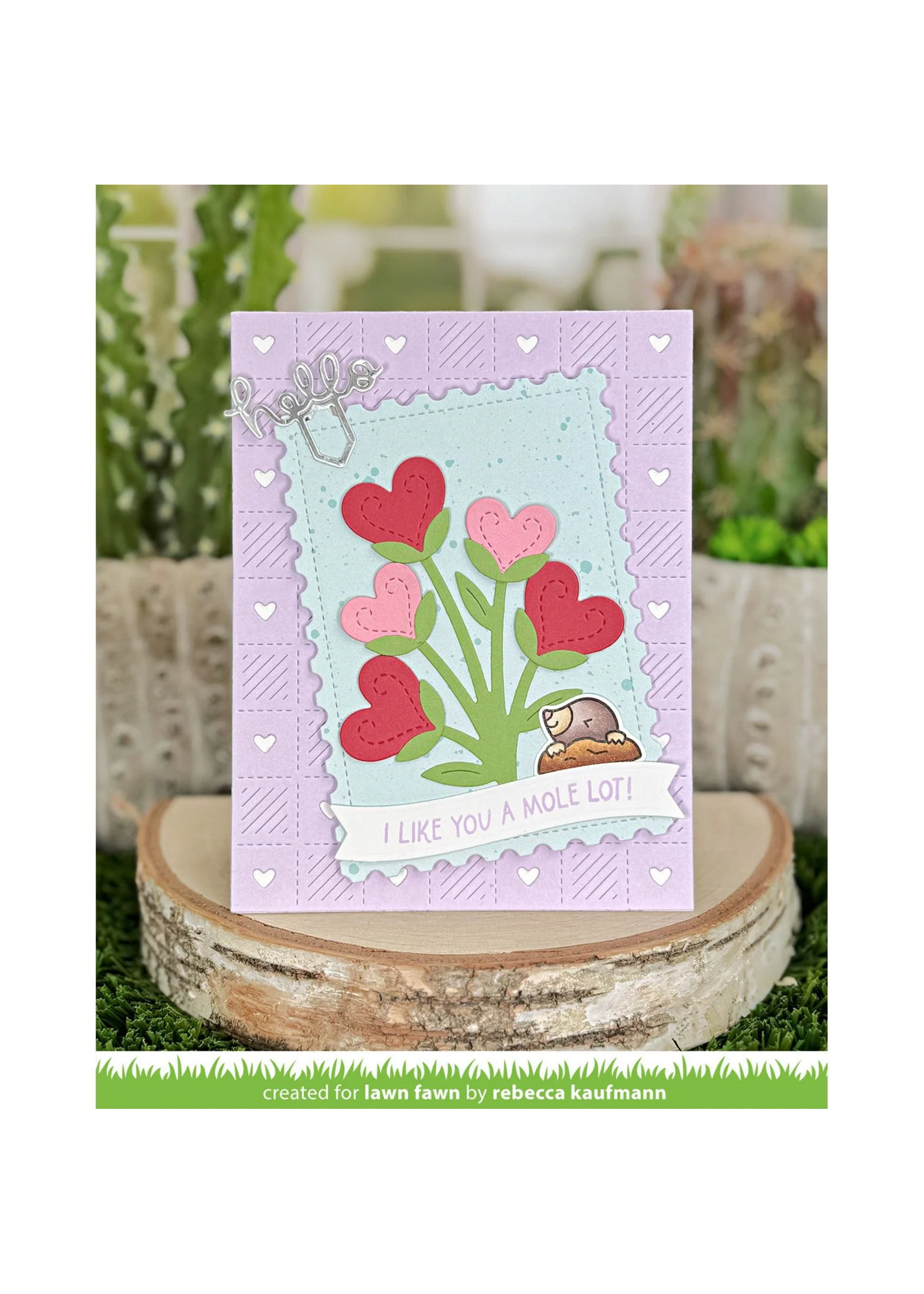 Lawn Fawn Lawn Fawn Die, Checkered Hearts Background