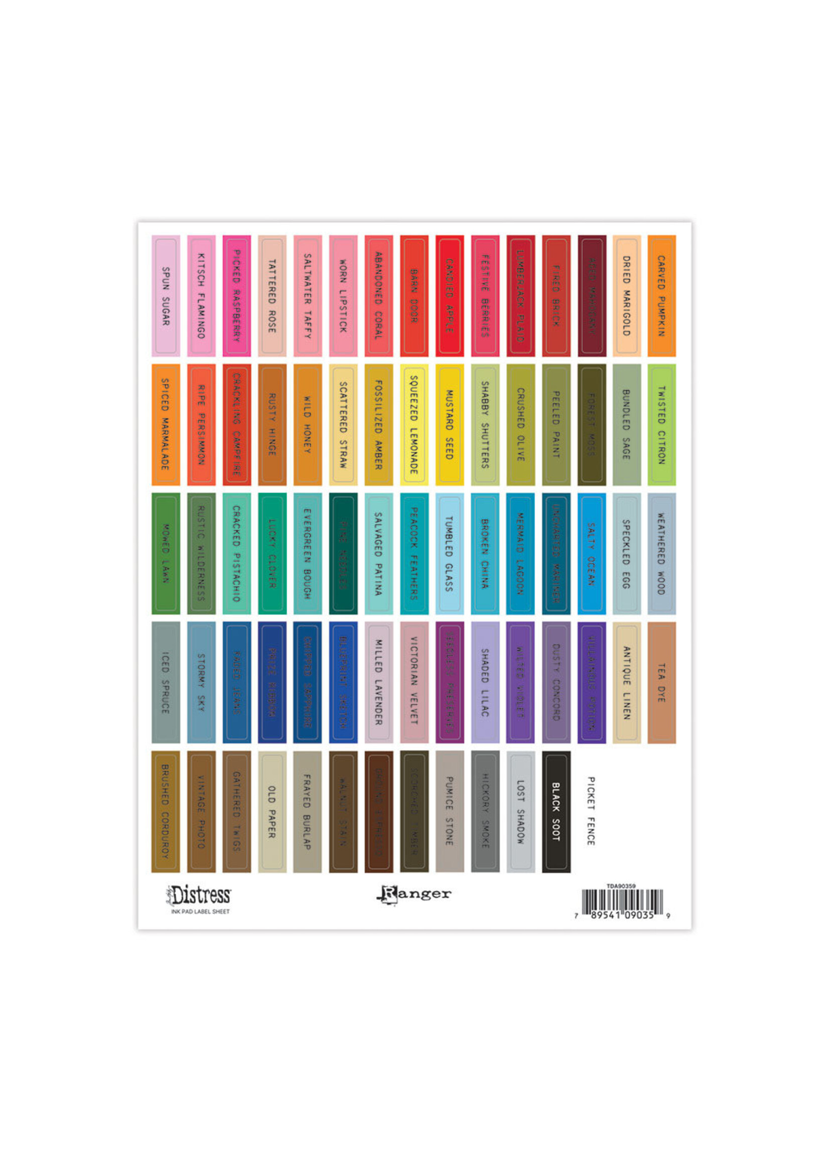 Ranger Tim Holtz Distress Label Sheets, Ink Pad - Black