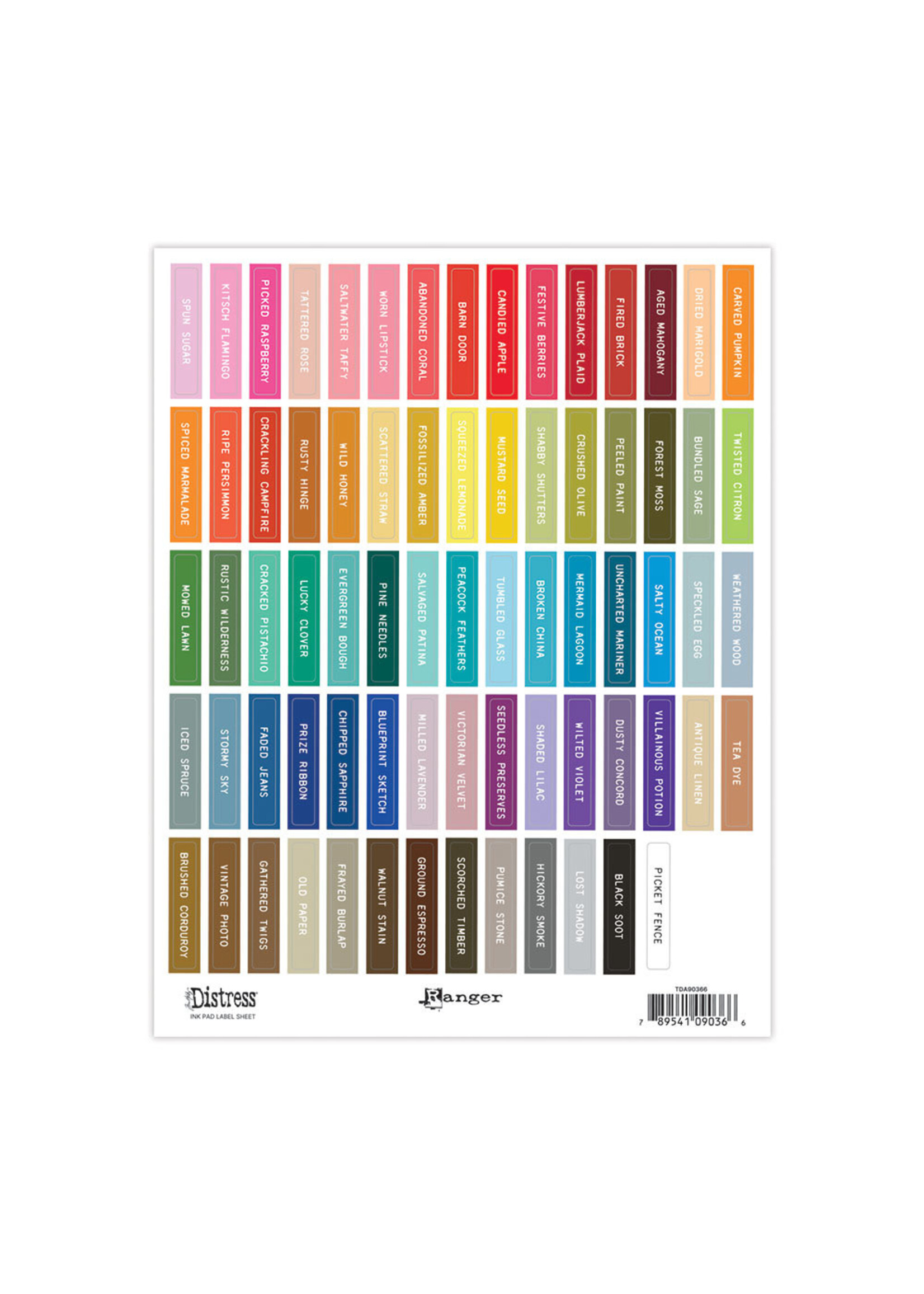 Ranger Tim Holtz Distress Label Sheets, Ink Pad - White