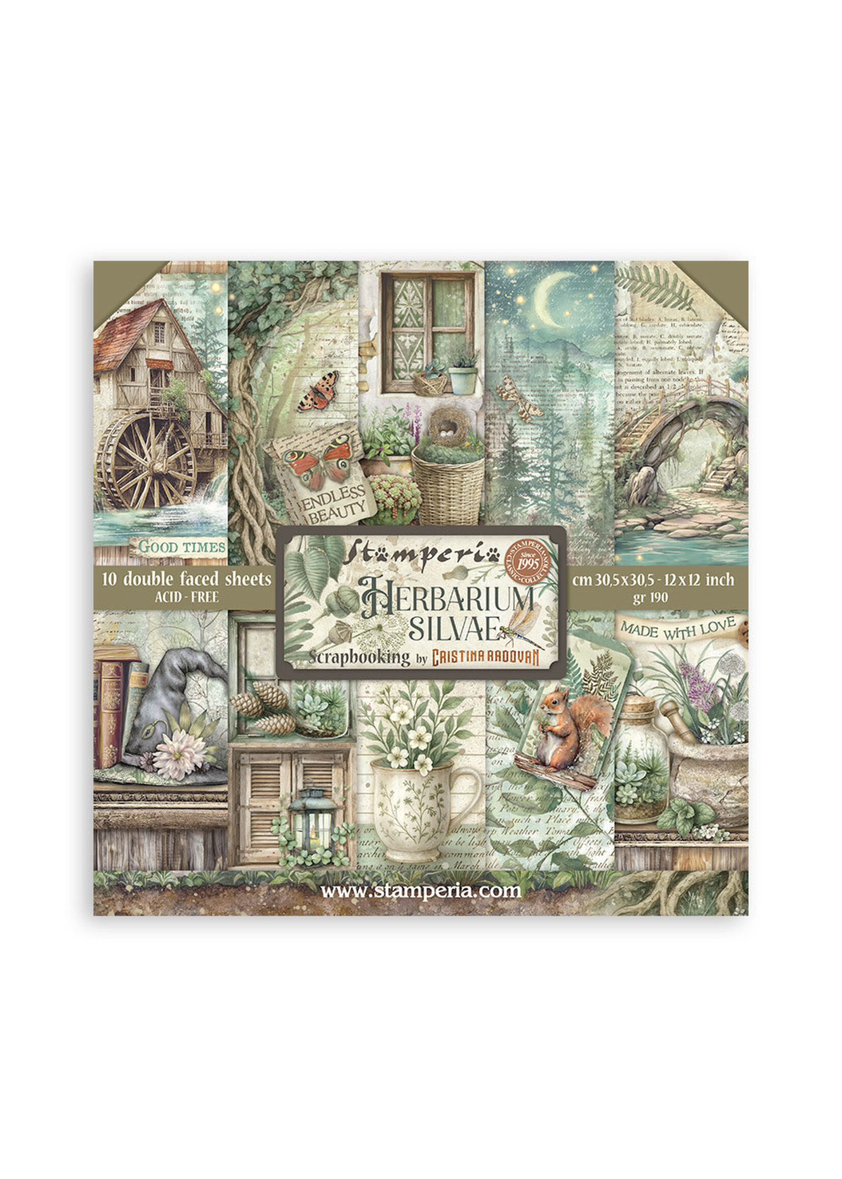 Stamperia Stamperia 12x12 Paper Pad, Herbarium Silvae