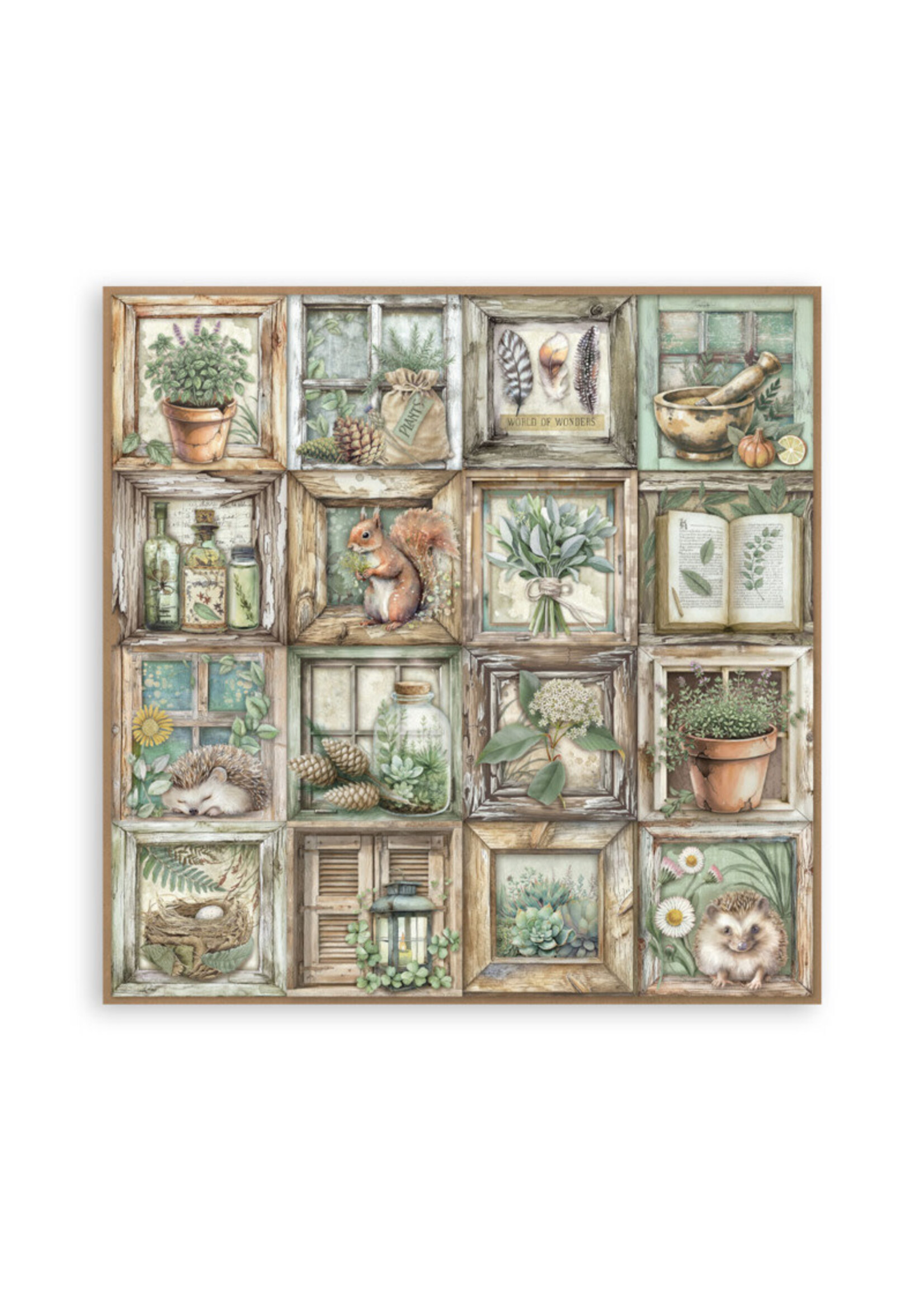 Stamperia Stamperia 8x8 Maxi Paper Pad, SBBSXB20 Herbarium Silvae