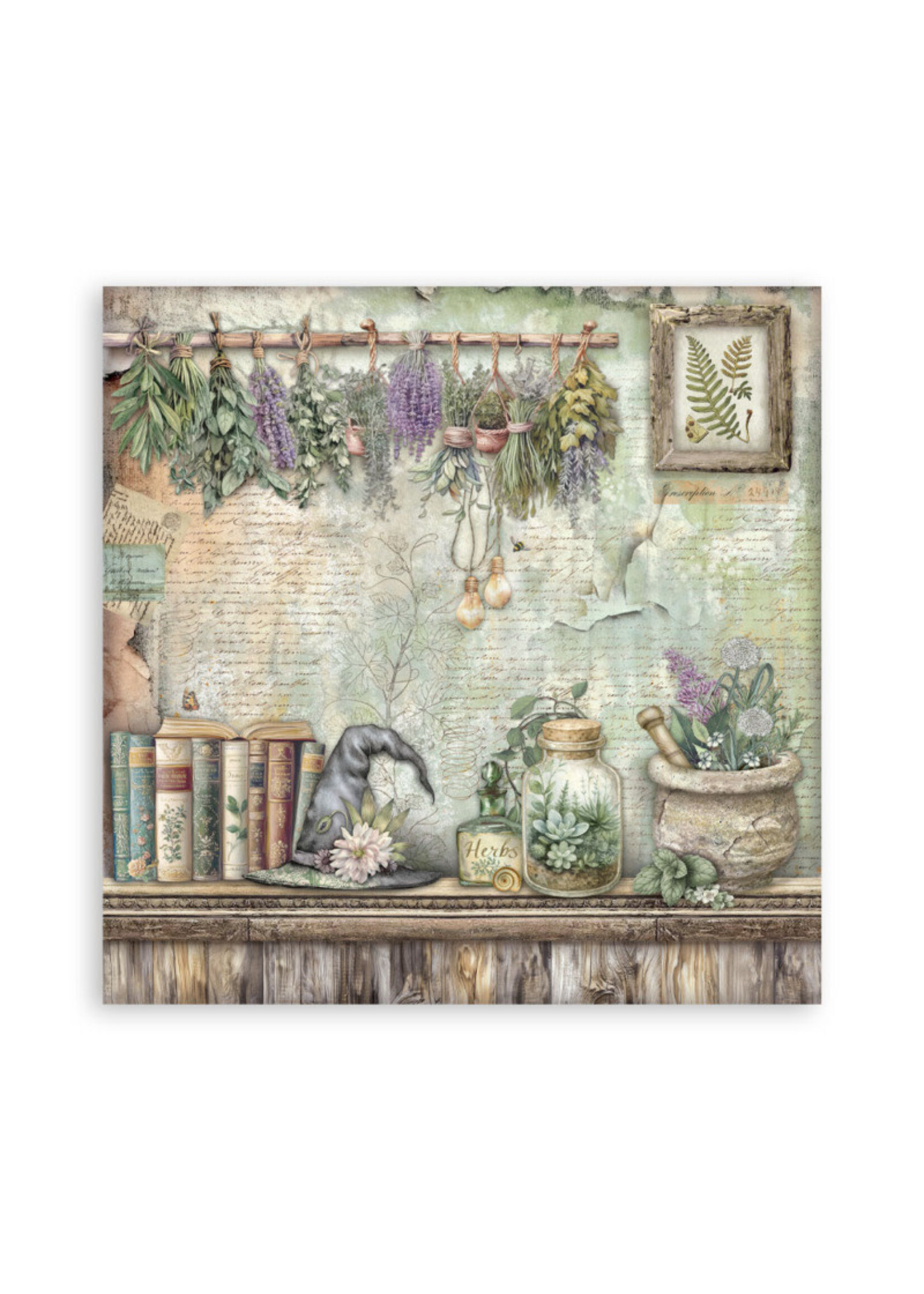 Stamperia Stamperia 8x8 Maxi Paper Pad, SBBSXB20 Herbarium Silvae