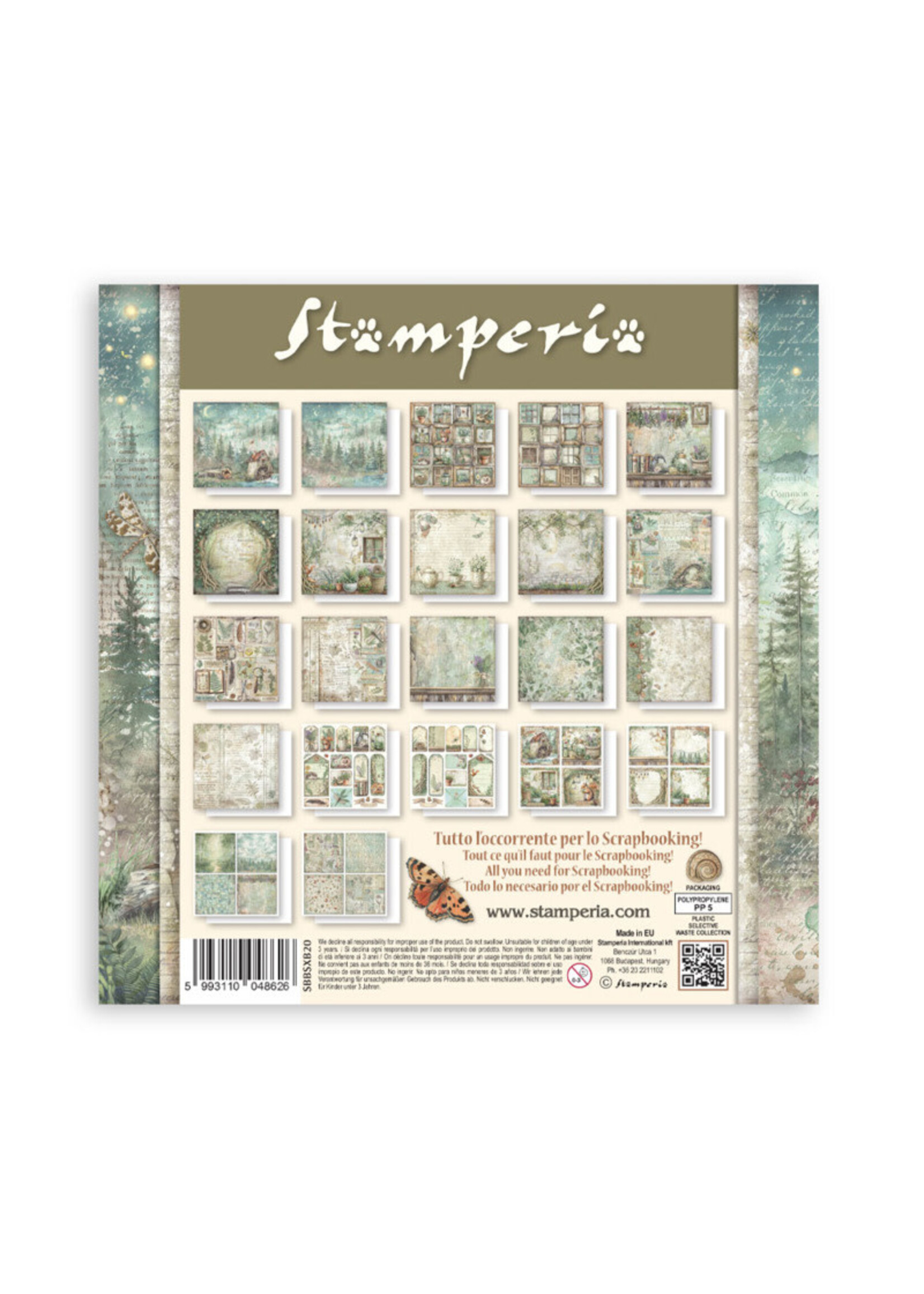 Stamperia Stamperia 8x8 Maxi Paper Pad, SBBSXB20 Herbarium Silvae