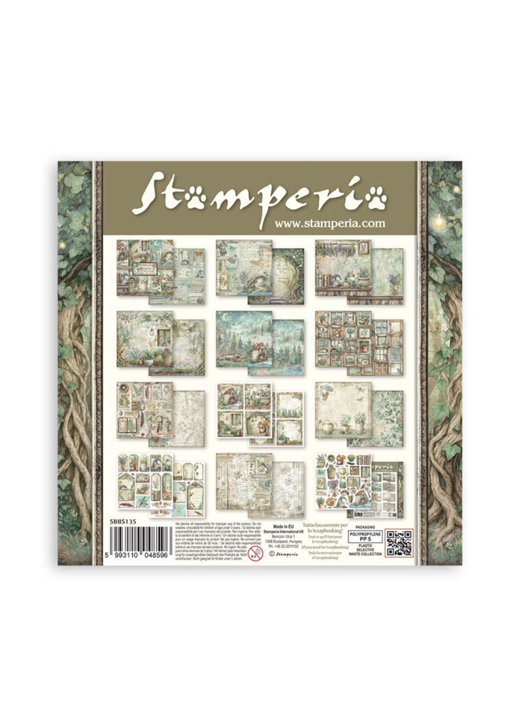Stamperia Stamperia 8x8 Paper Pad, SBBS135 Herbarium Silvae