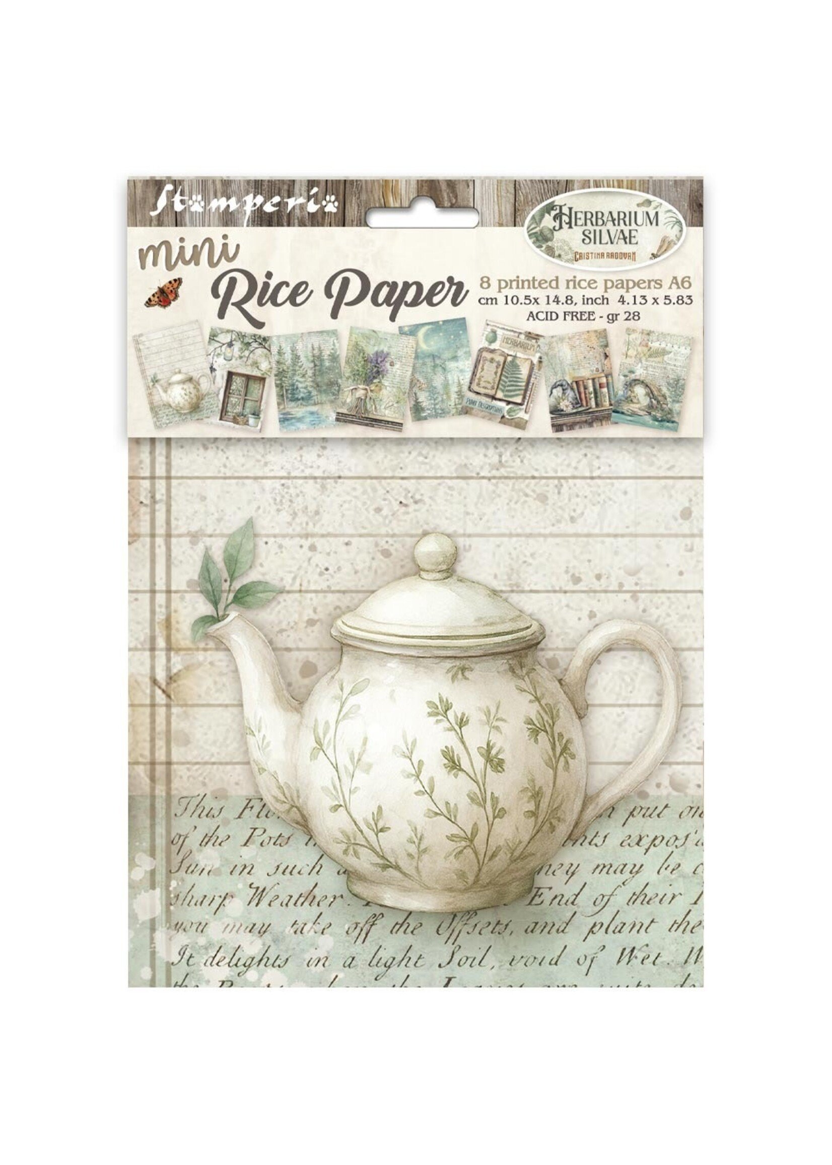 Stamperia Stamperia Mini Rice Paper, DFSA6X02 Herbarium Silvae