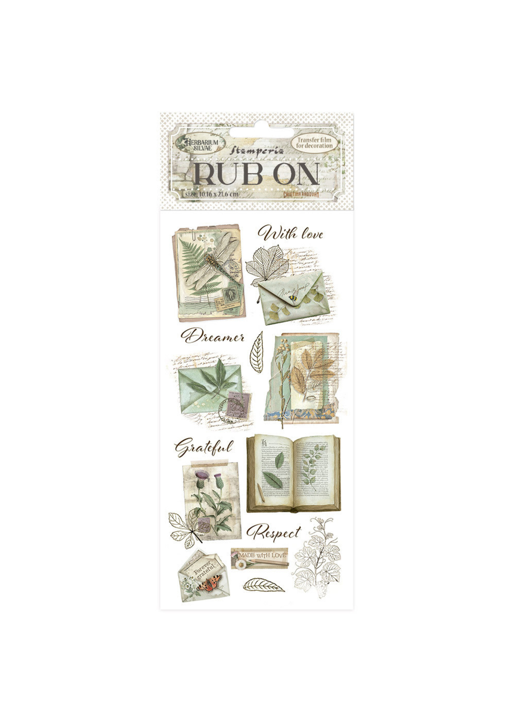 Stamperia Stamperia Rub On, Herbarium Silvae - Botanical Books