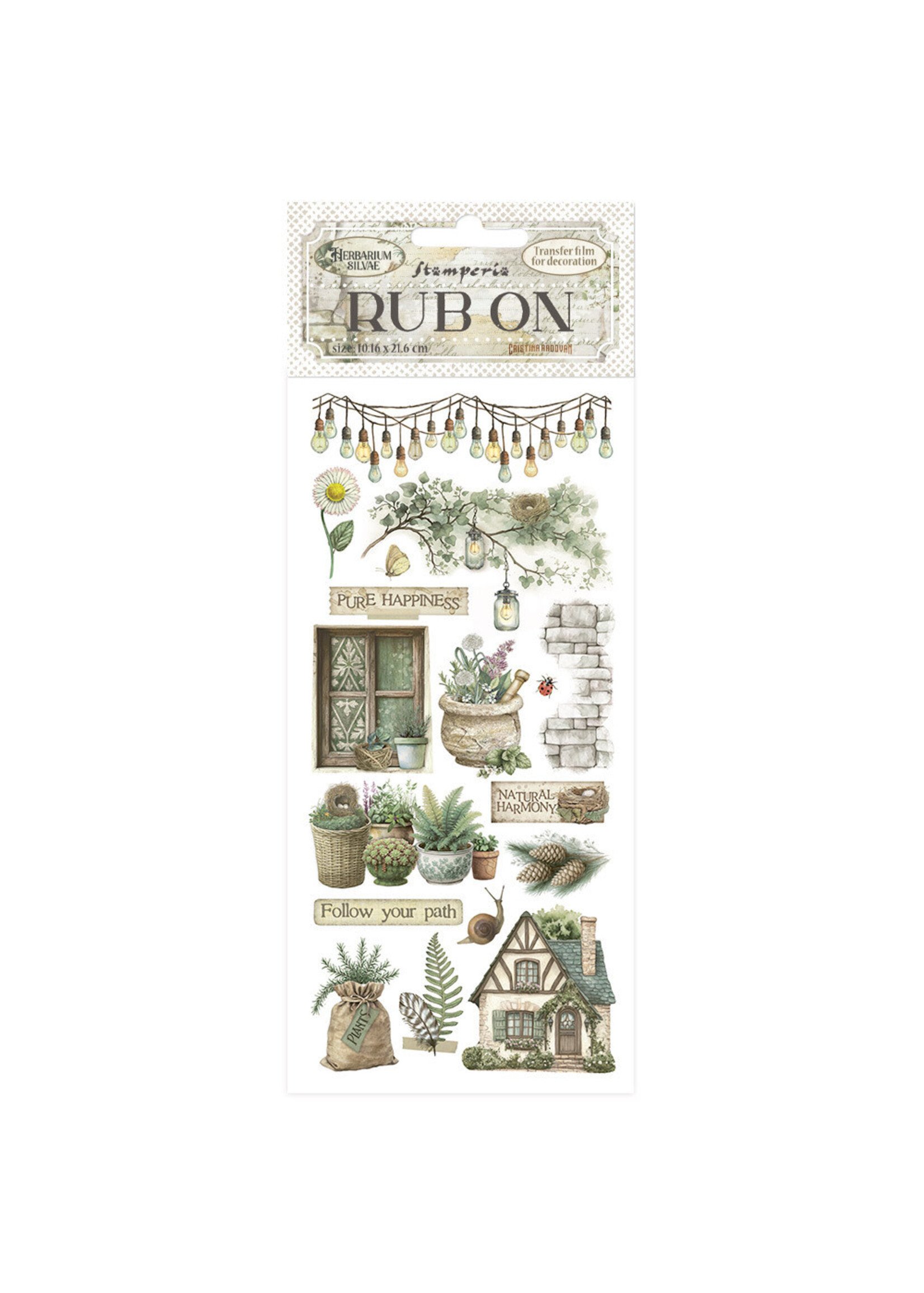 Stamperia Stamperia Rub On, DFLRB209 Herbarium Silvae - Cottage