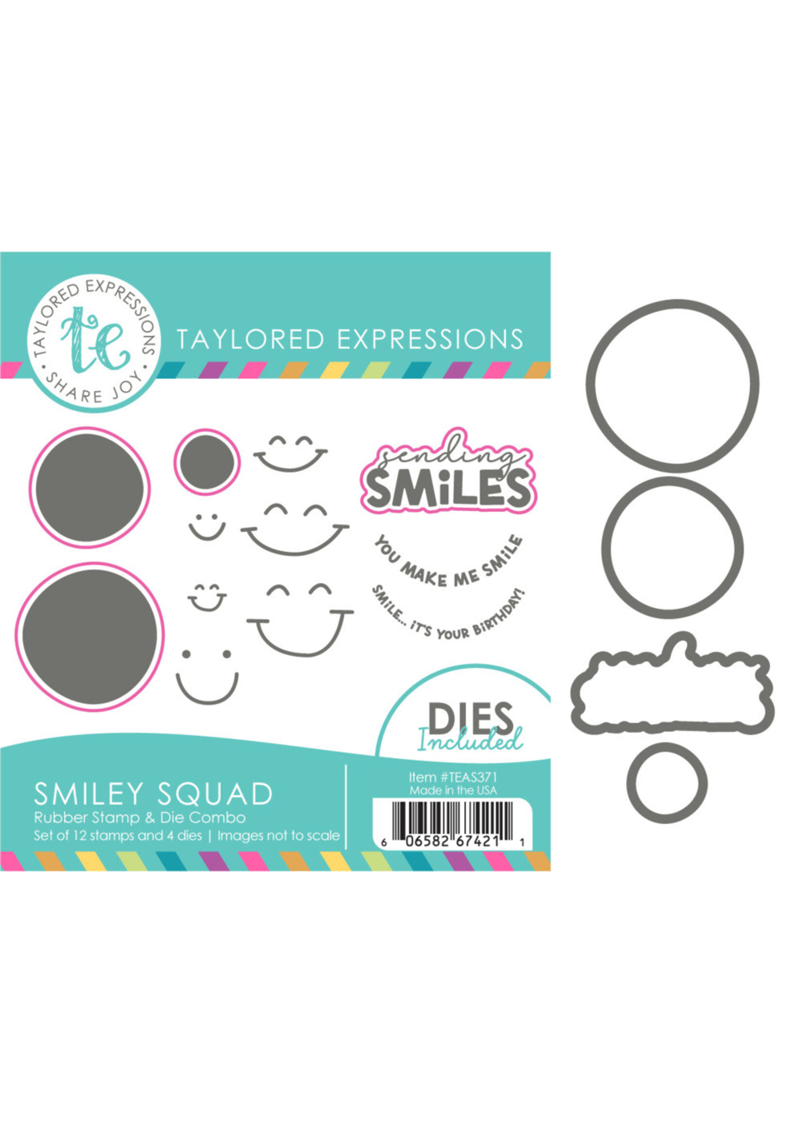 Taylored Expressions Taylored Expressions Stamp & Die Combo, Smiley Squad