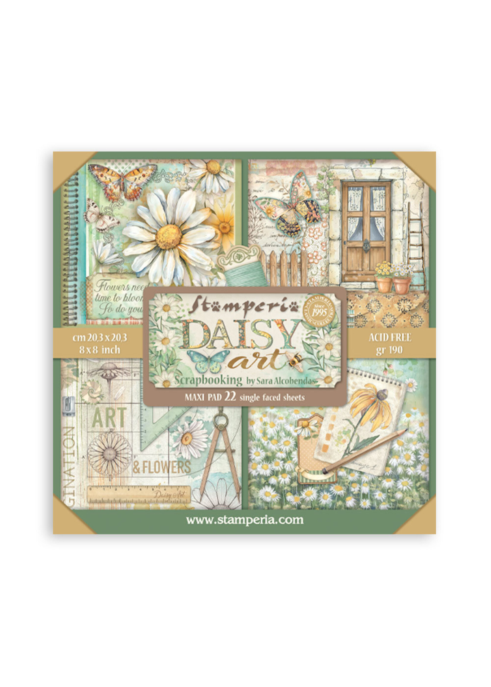 Stamperia Stamperia 8X8 Maxi Paper Pad, Daisy Art
