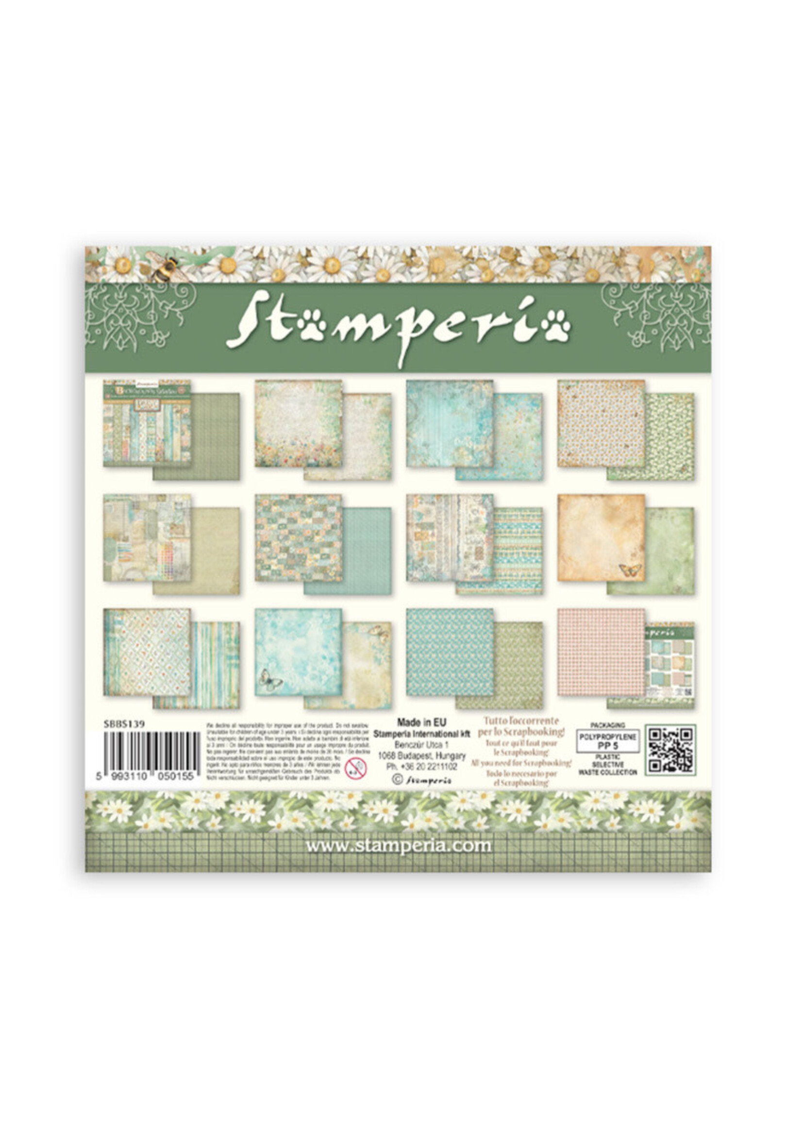 Stamperia Stamperia 8X8 Backgrounds Paper Pad, Daisy Art