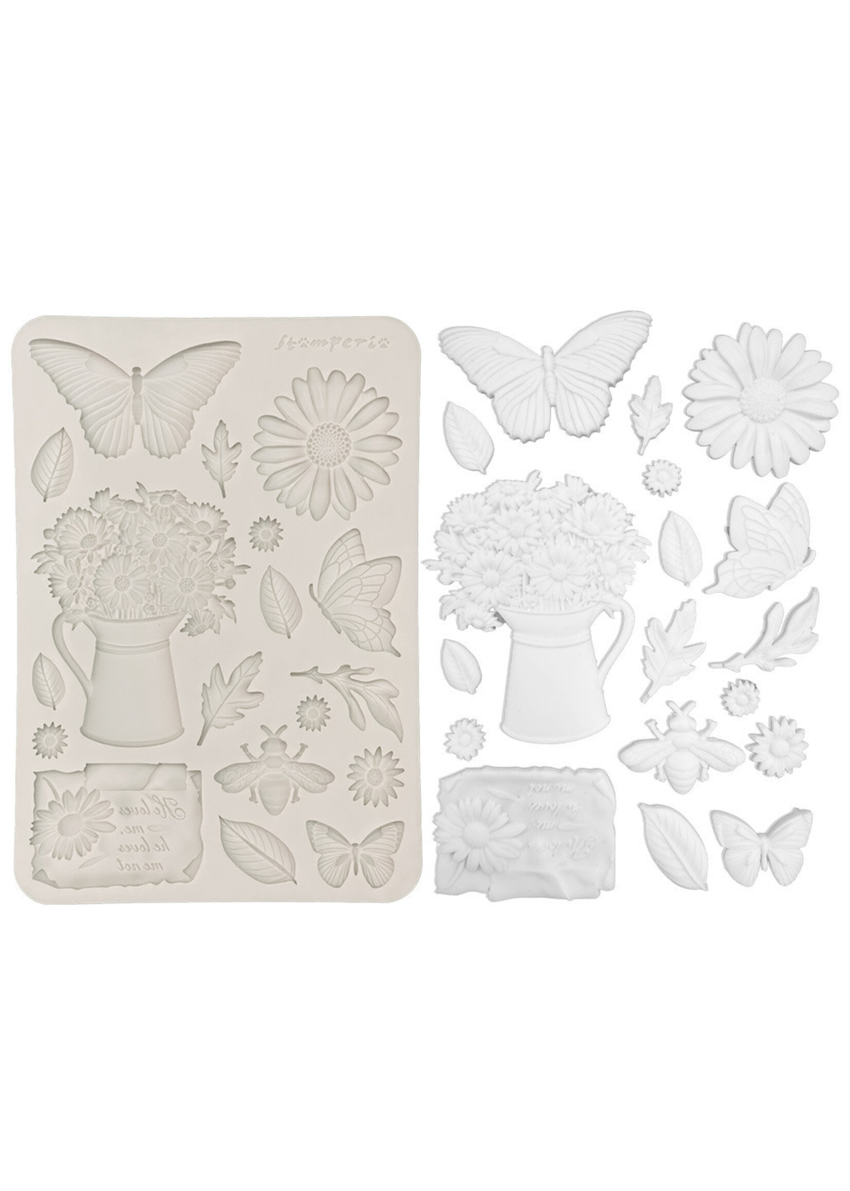 Stamperia Stamperia A5 Silicone Mould, Daisy Art - Daisy and Butterfly