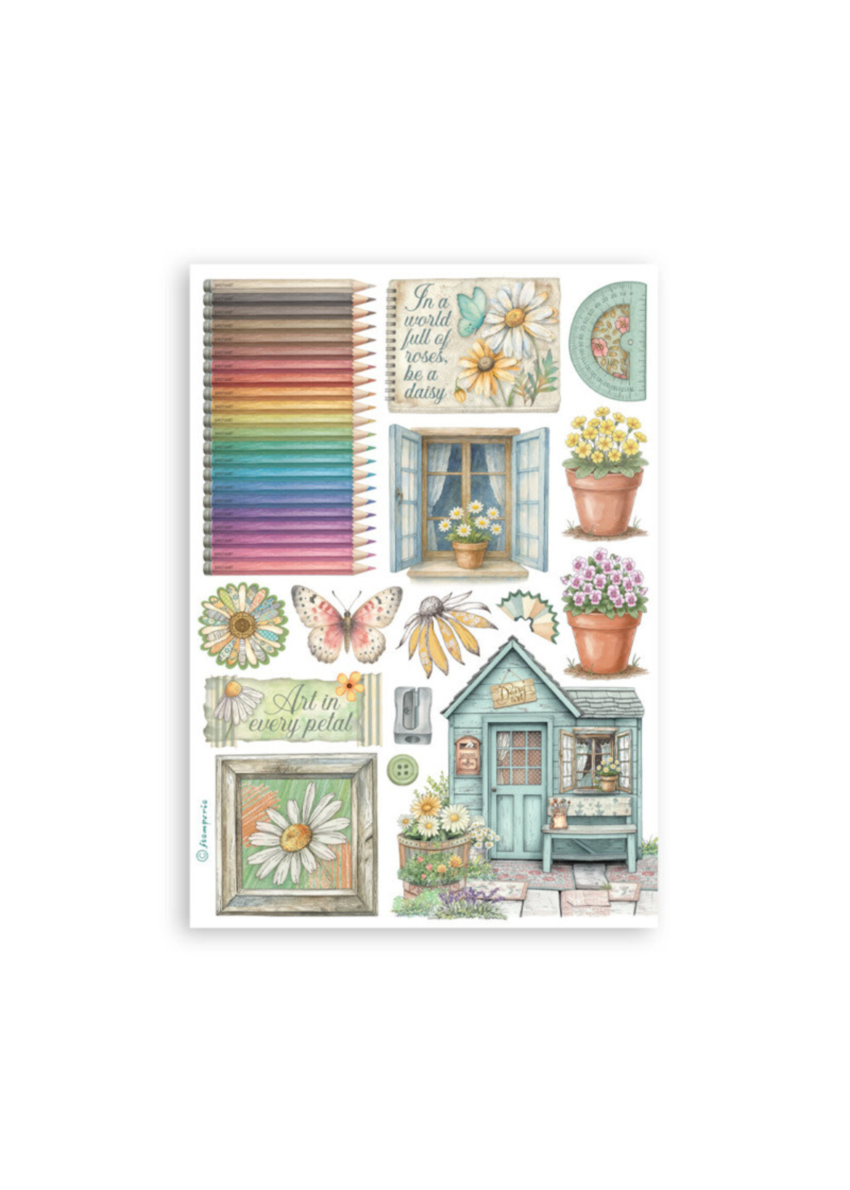 Stamperia Stamperia A5 Washi Pad, Daisy Art