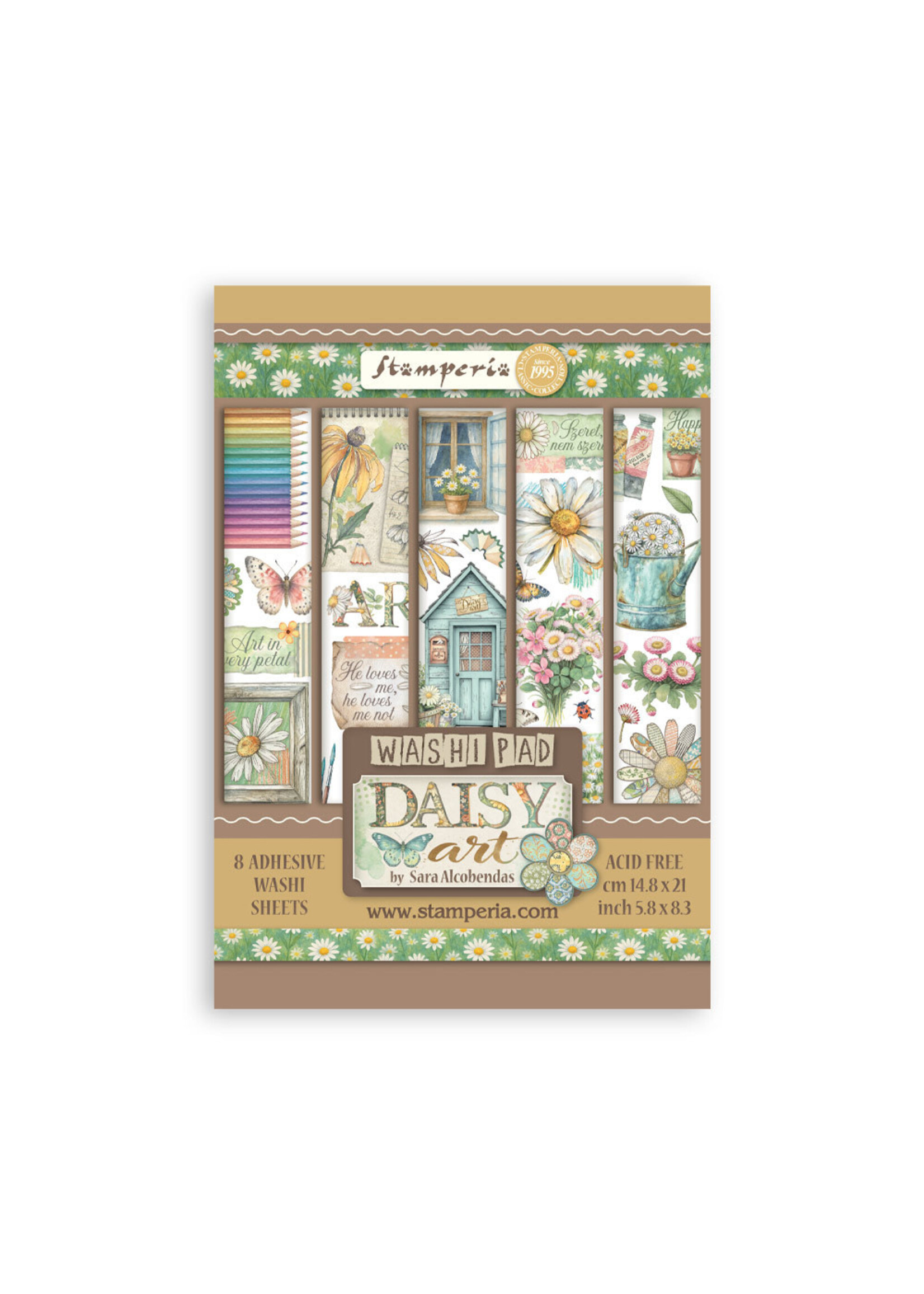 Stamperia Stamperia A5 Washi Pad, Daisy Art