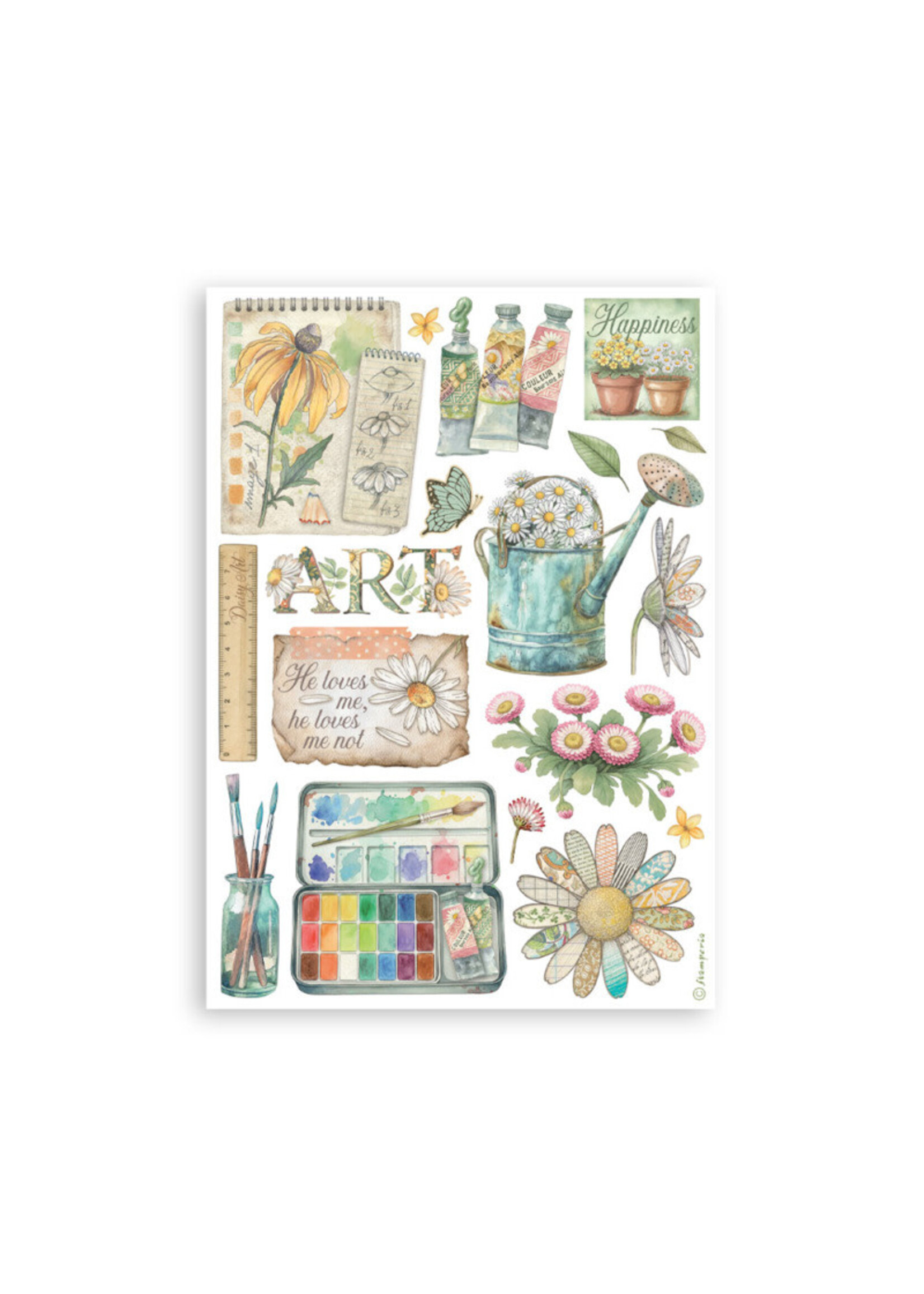 Stamperia Stamperia A5 Washi Pad, Daisy Art