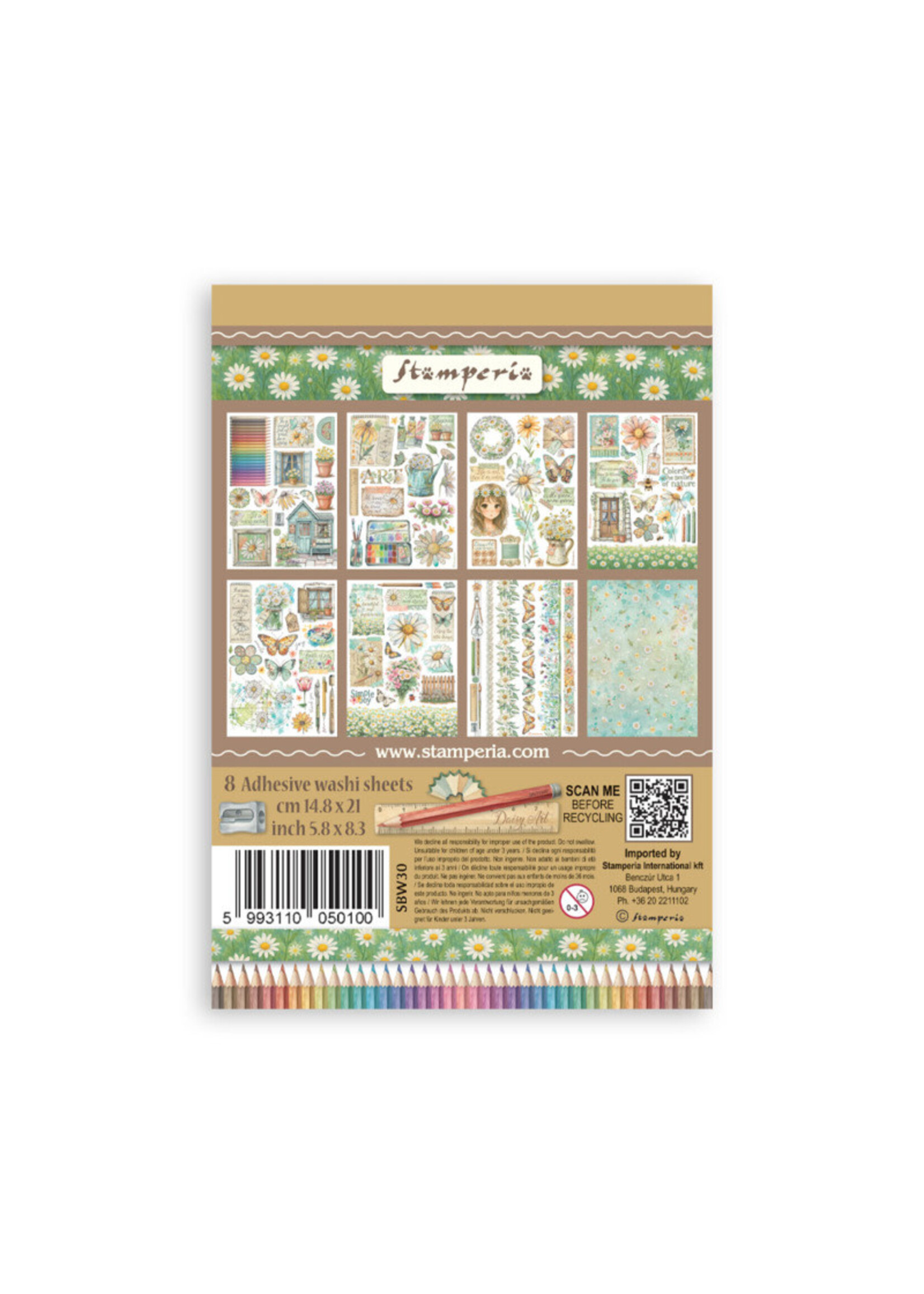 Stamperia Stamperia A5 Washi Pad, Daisy Art