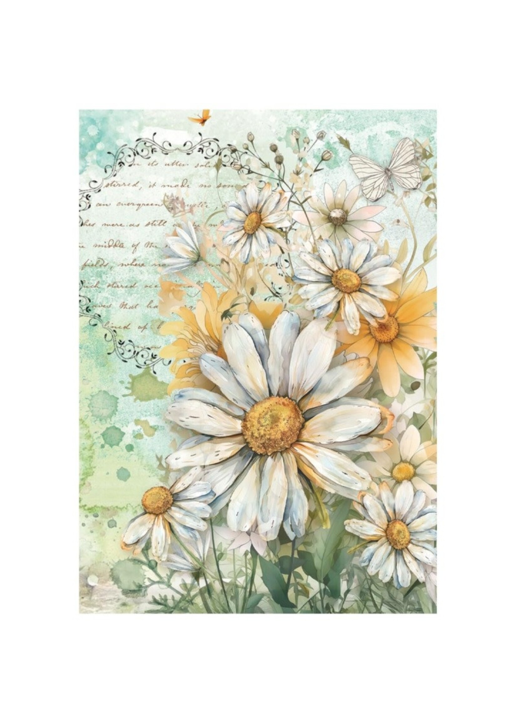 Stamperia Stamperia  A6 Mini Rice Paper, Daisy Art (8 Sheets)