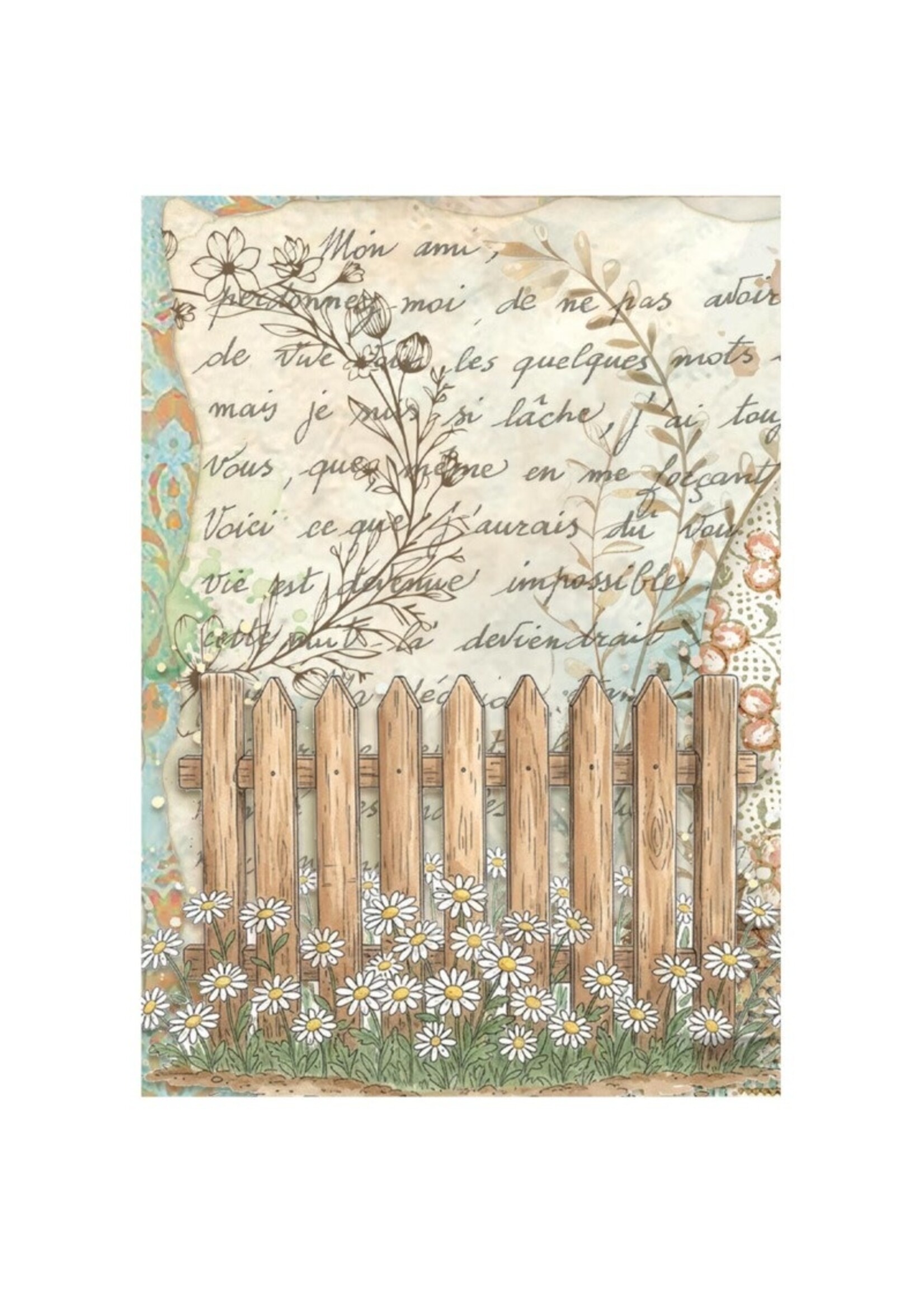 Stamperia Stamperia  A6 Mini Rice Paper, Daisy Art (8 Sheets)