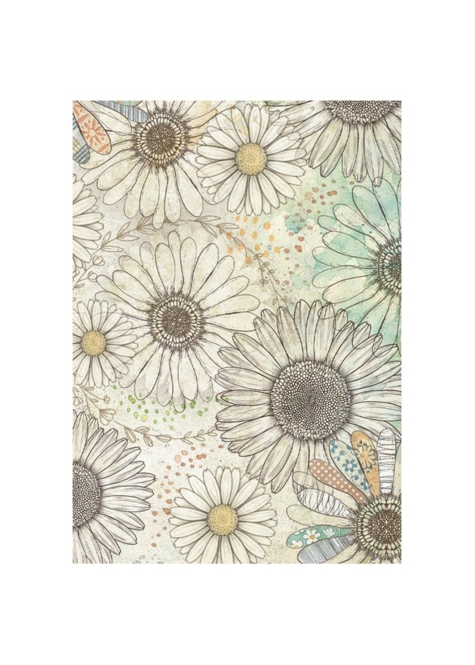 Stamperia Stamperia  A6 Mini Rice Paper, Daisy Art (8 Sheets)