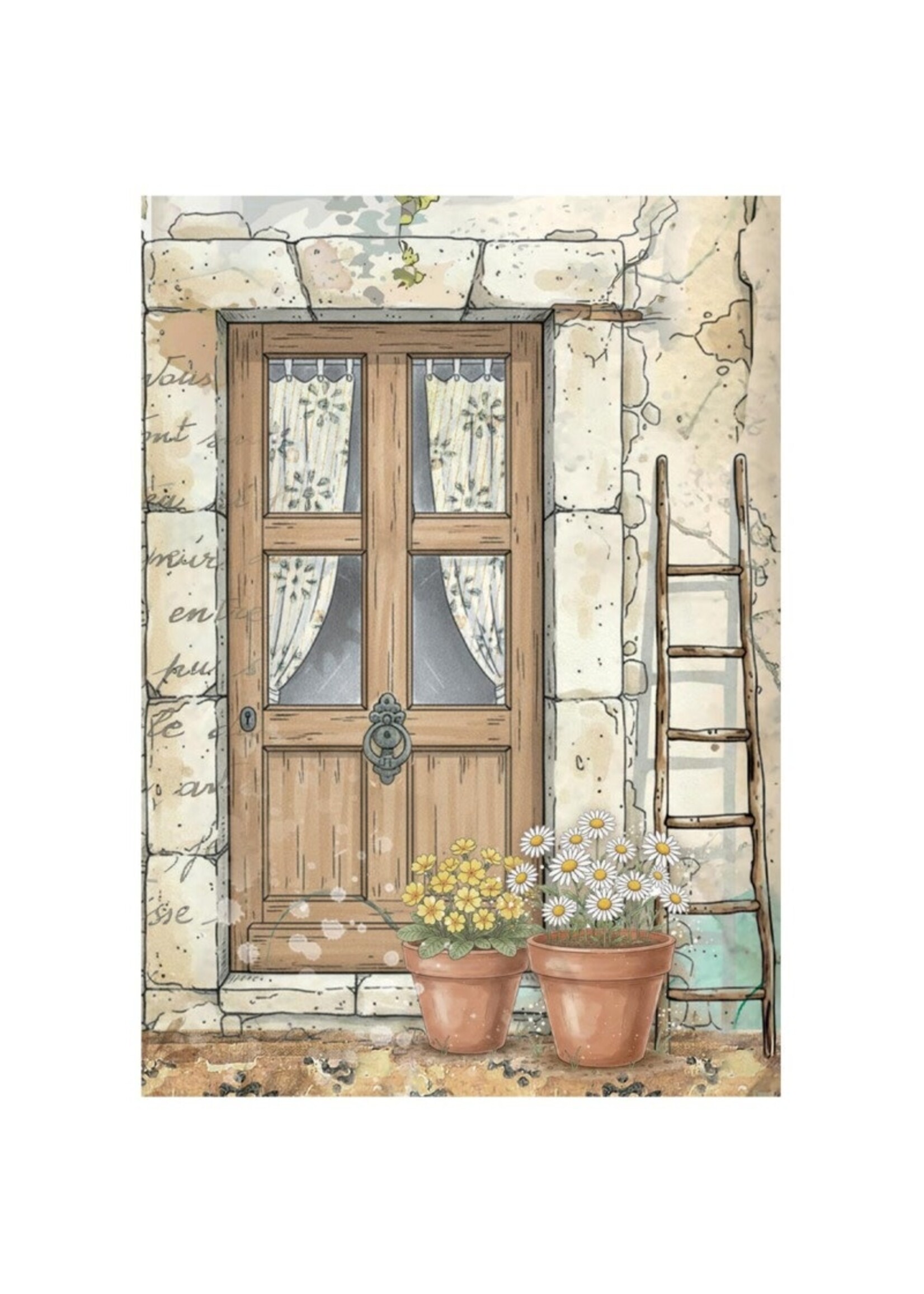 Stamperia Stamperia  A6 Mini Rice Paper, Daisy Art (8 Sheets)