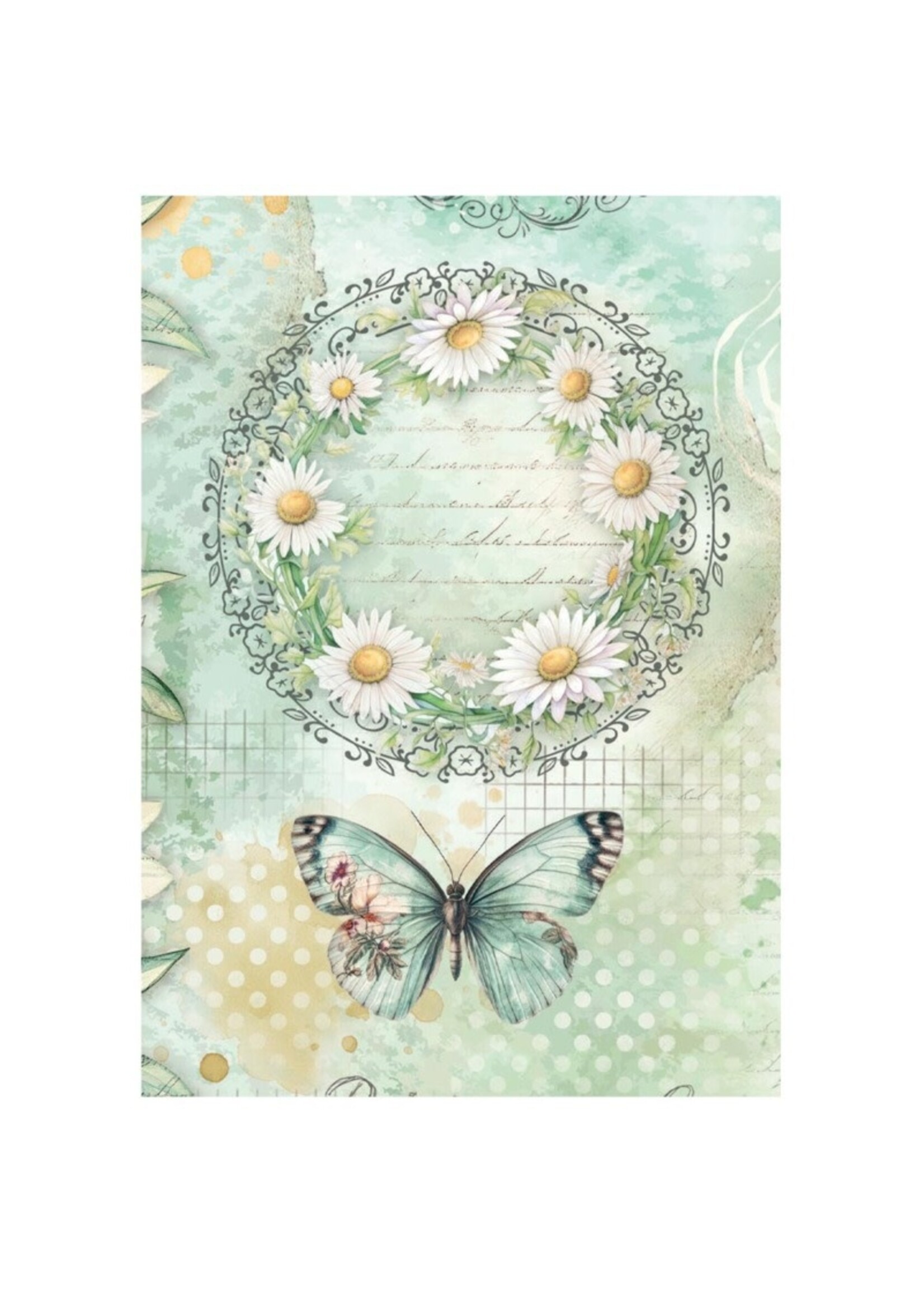 Stamperia Stamperia  A6 Mini Rice Paper, Daisy Art (8 Sheets)