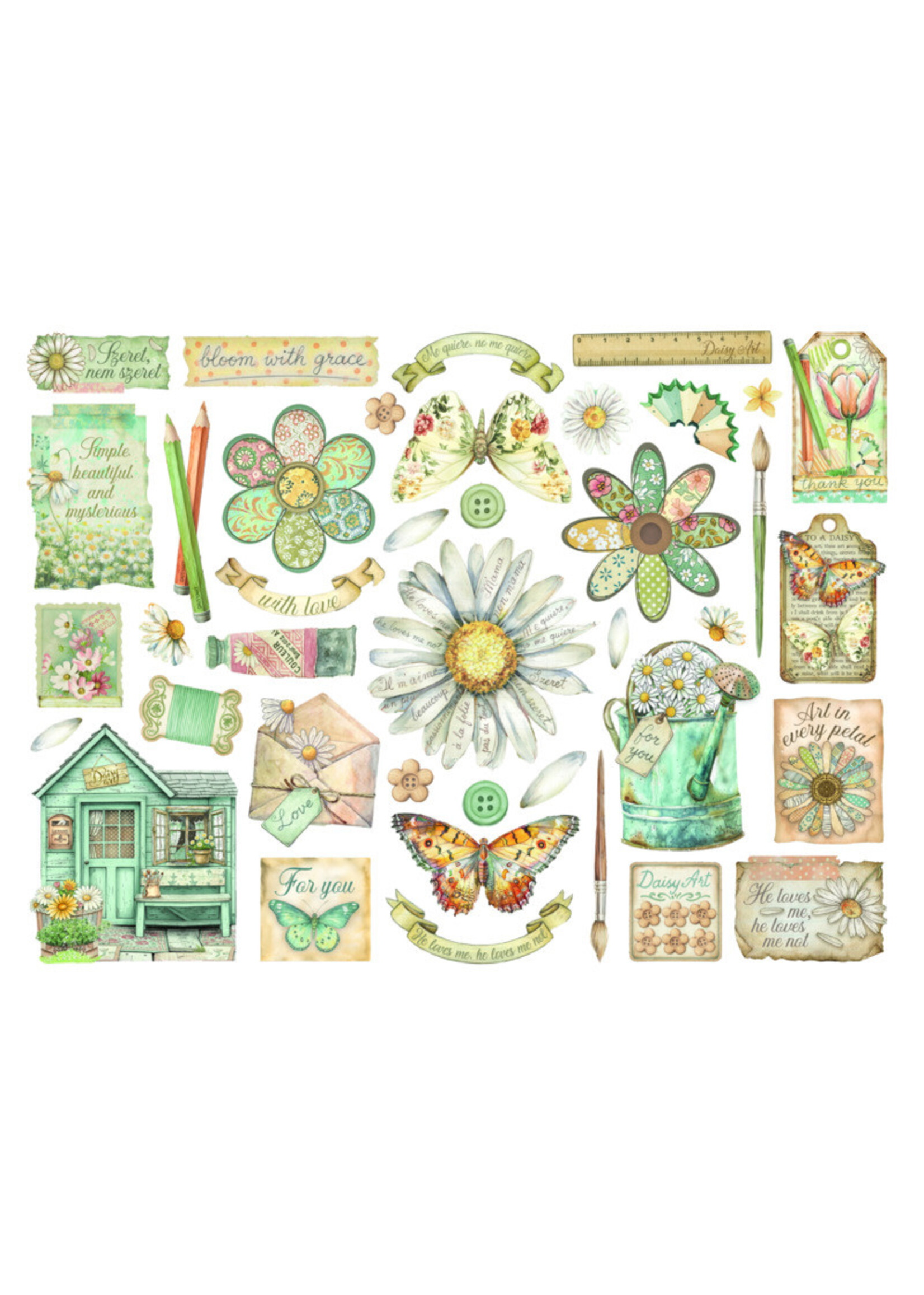 Stamperia Stamperia Die Cuts, Daisy Art