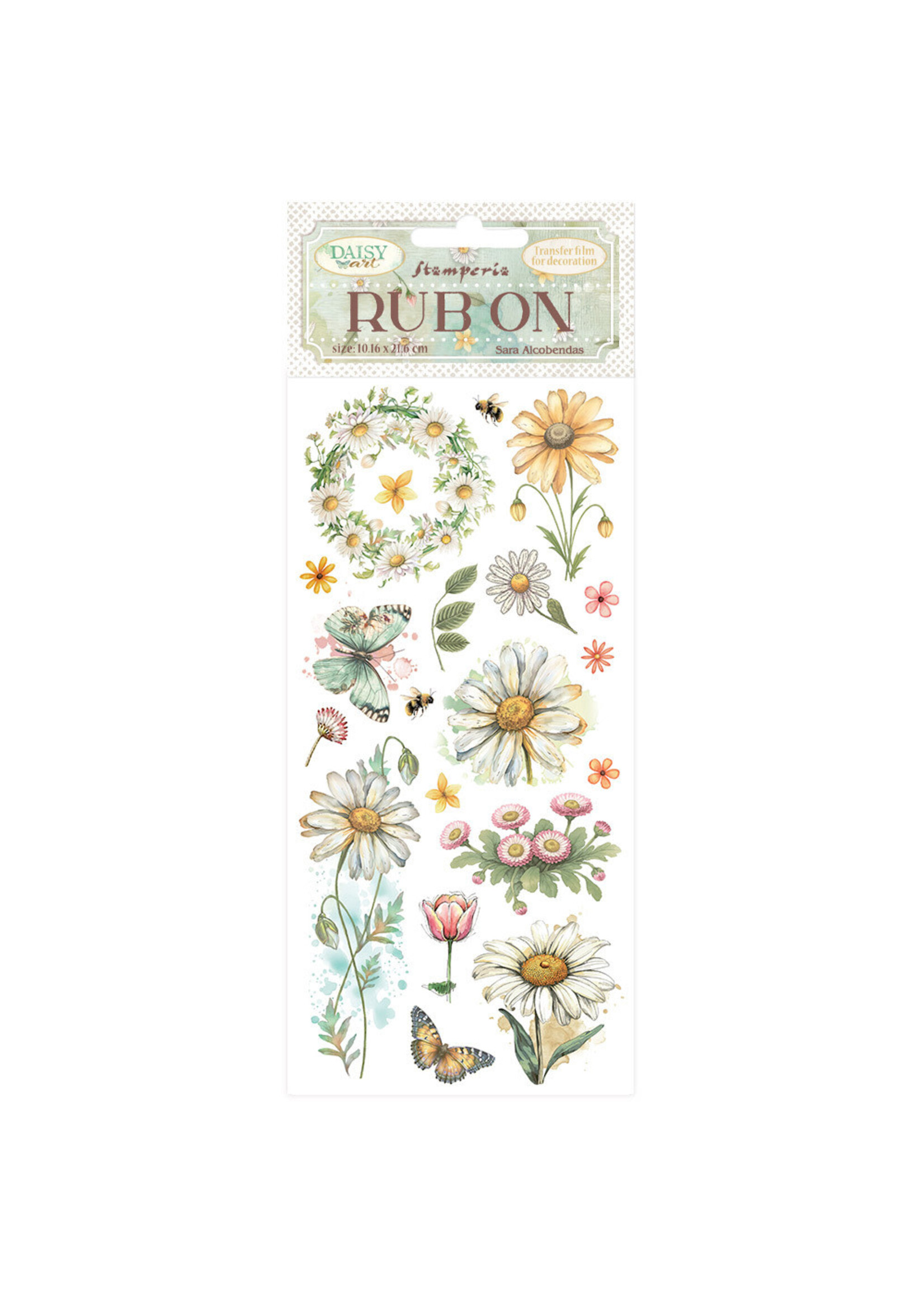 Stamperia Stamperia Rub-on, DFLRB220 Daisy Art - Daisy and Butterfly