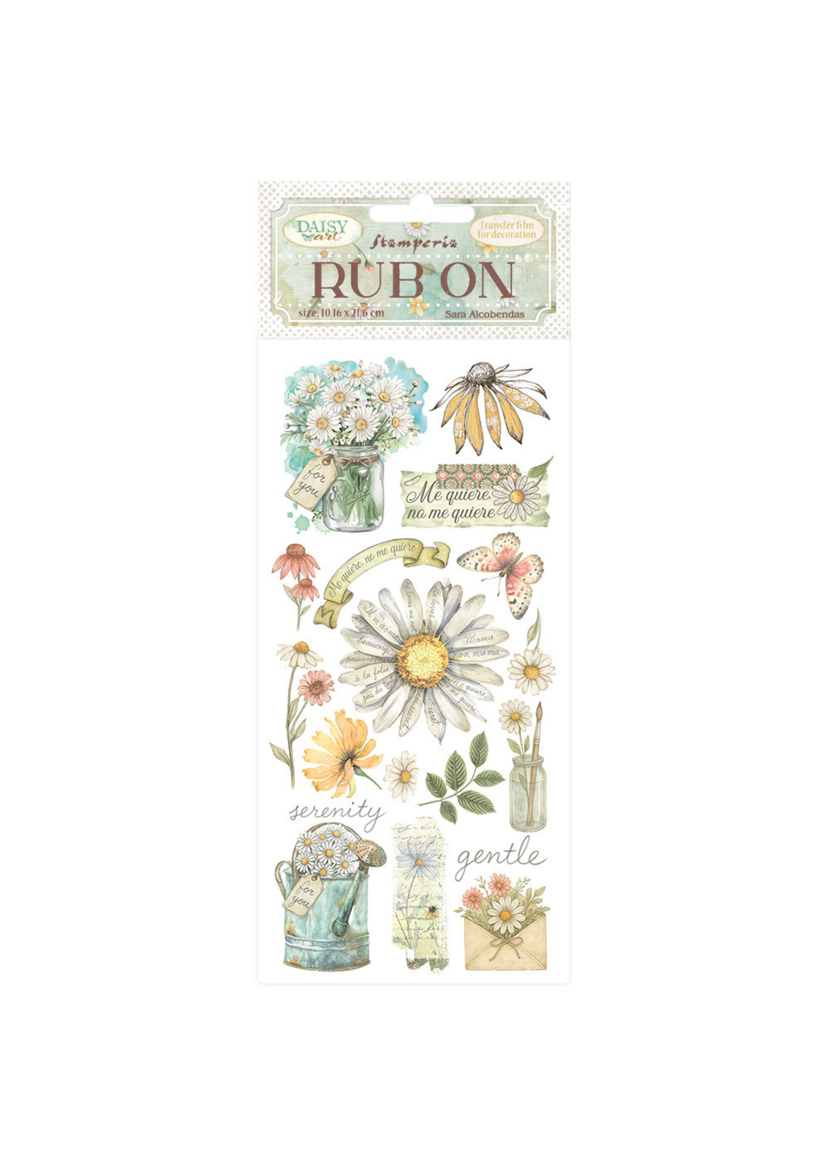 Stamperia Stamperia Rub-on, Daisy Art - DFLRB223 Me Quiere No Me Quiere