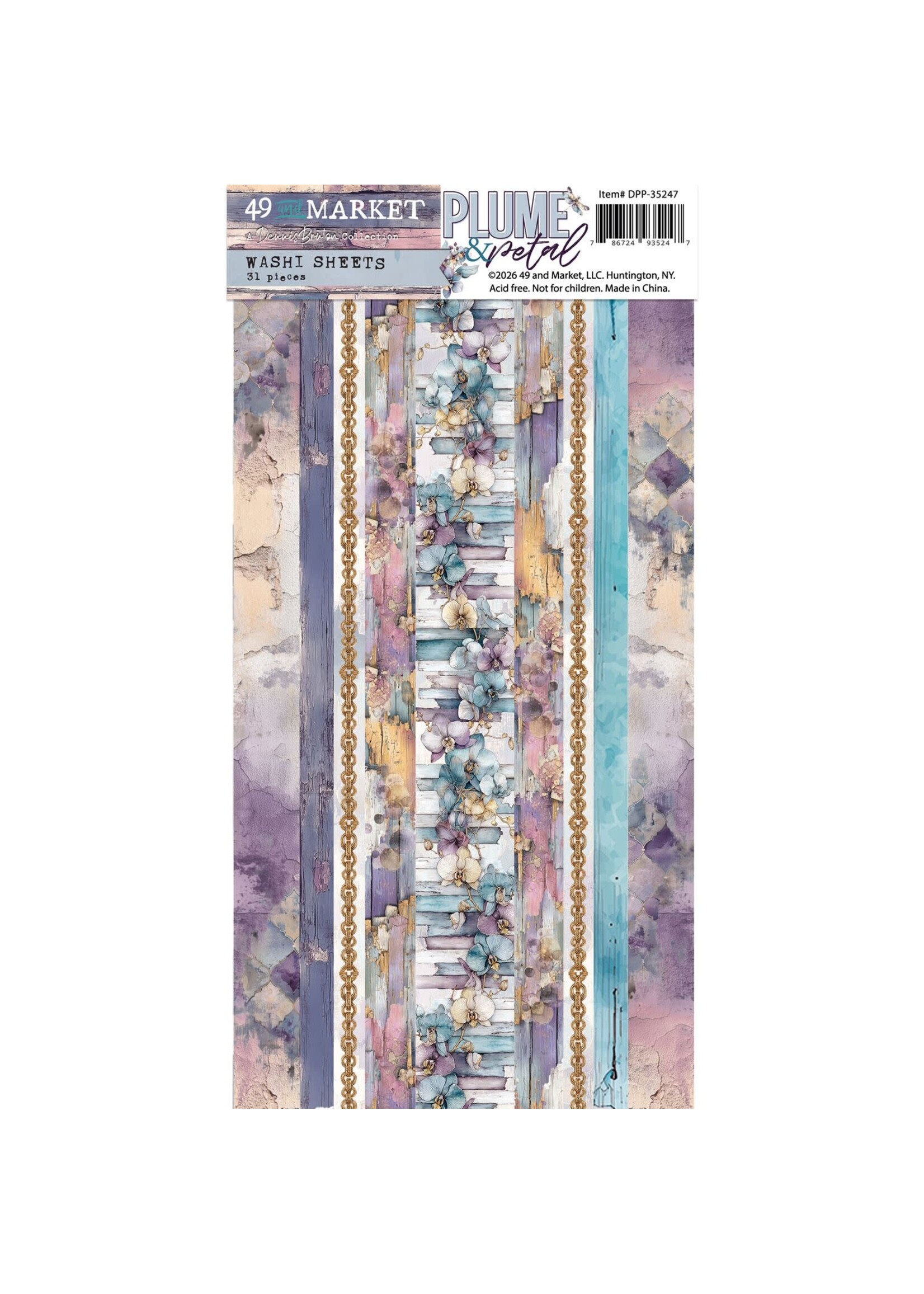 49 & Market 49 and Market Washi Tape Sheets, Plume & Petal