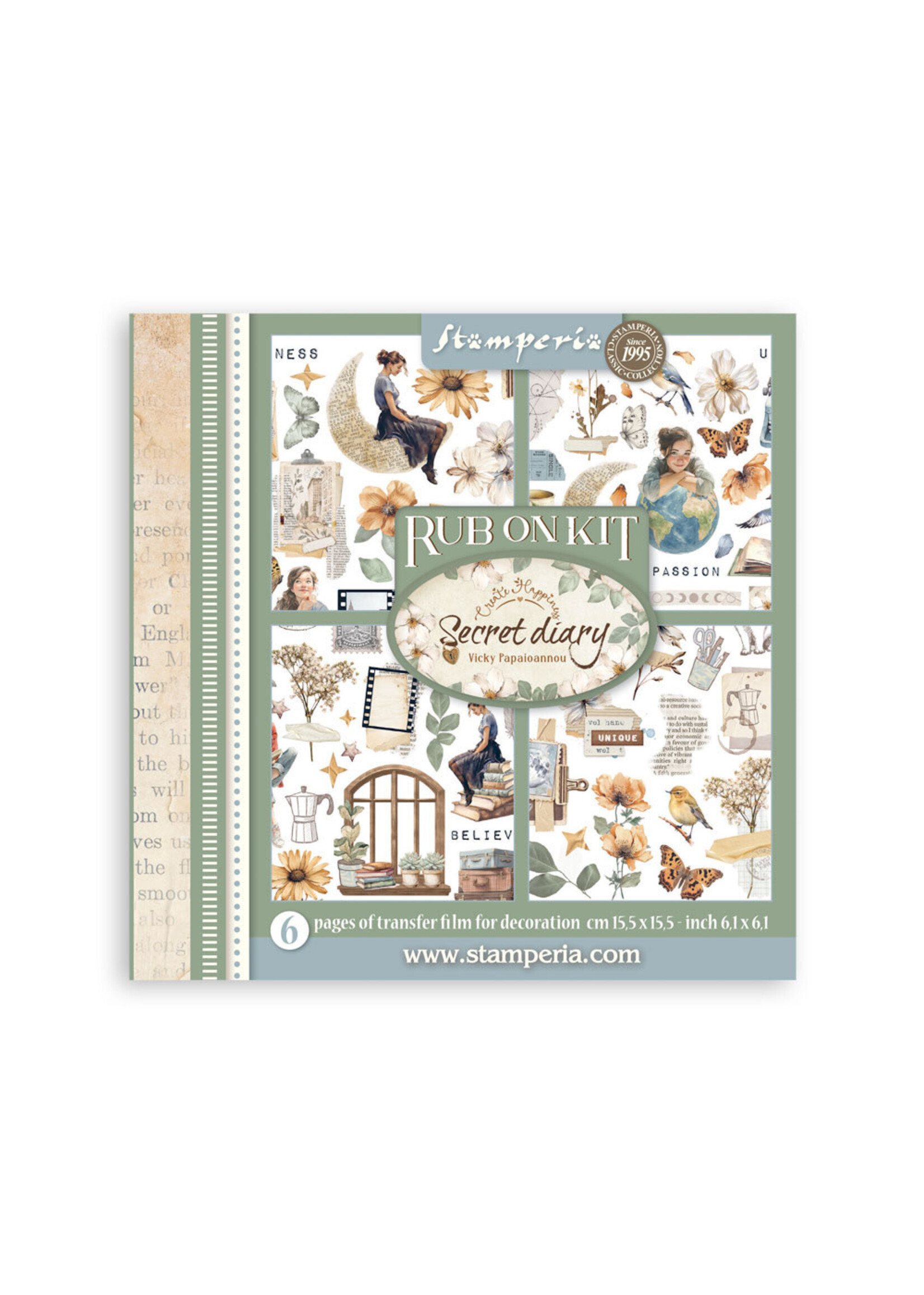 Stamperia Stamperia Rub On Kit, Secret Diary