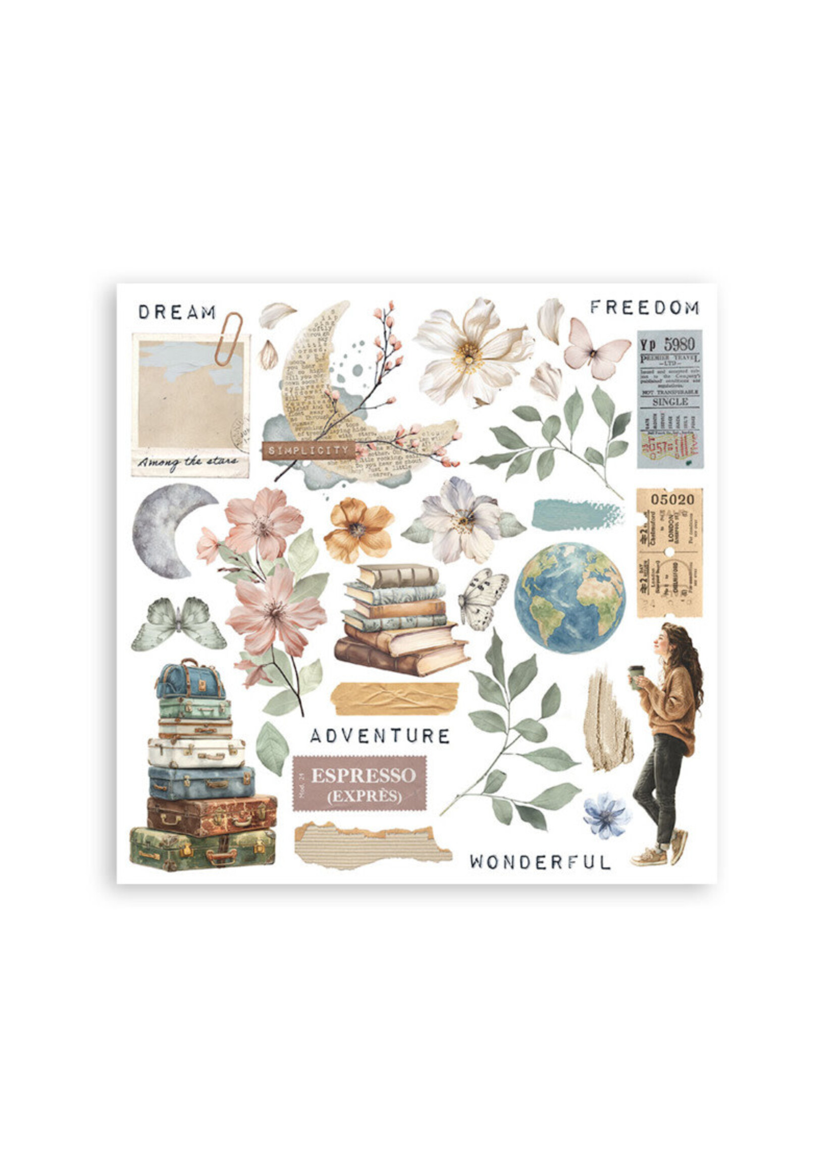 Stamperia Stamperia Rub On Kit, Secret Diary