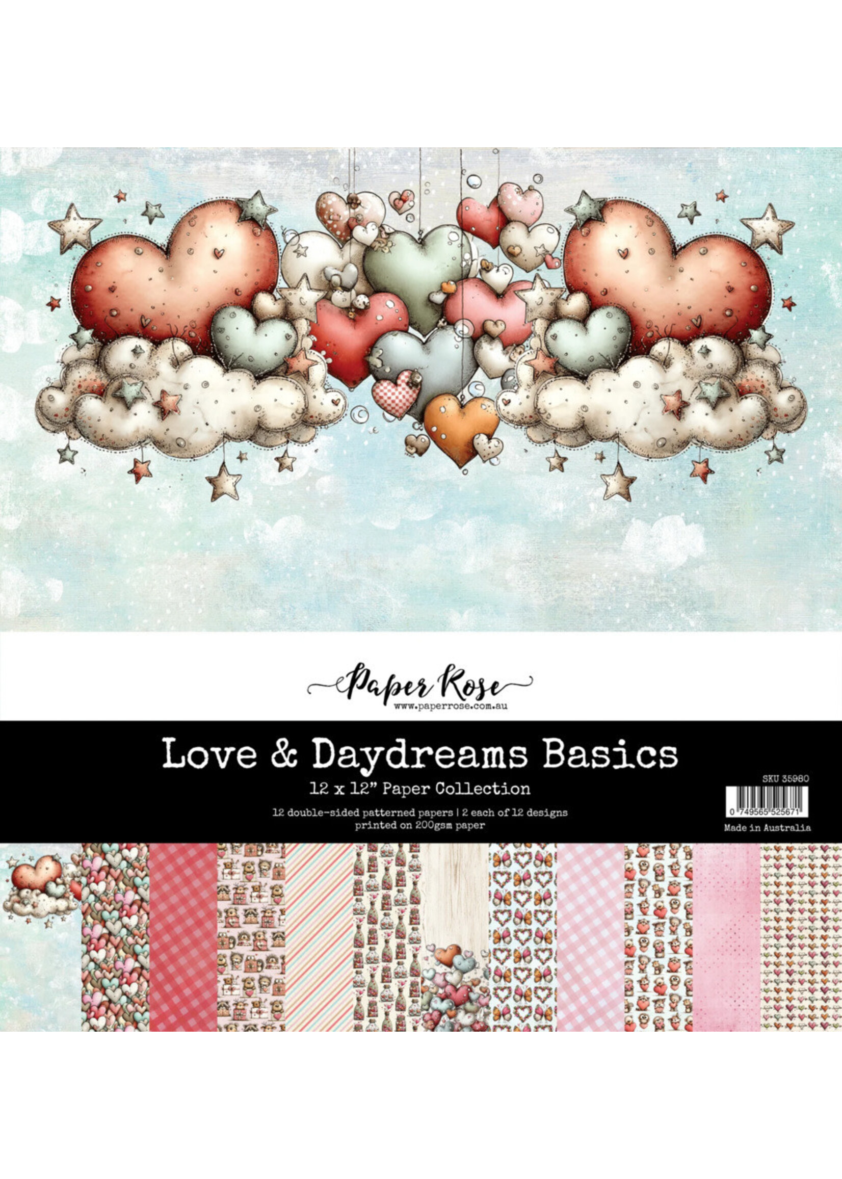 Paper Rose Paper Roses 12x12 Collection, Love & Daydreams Basics
