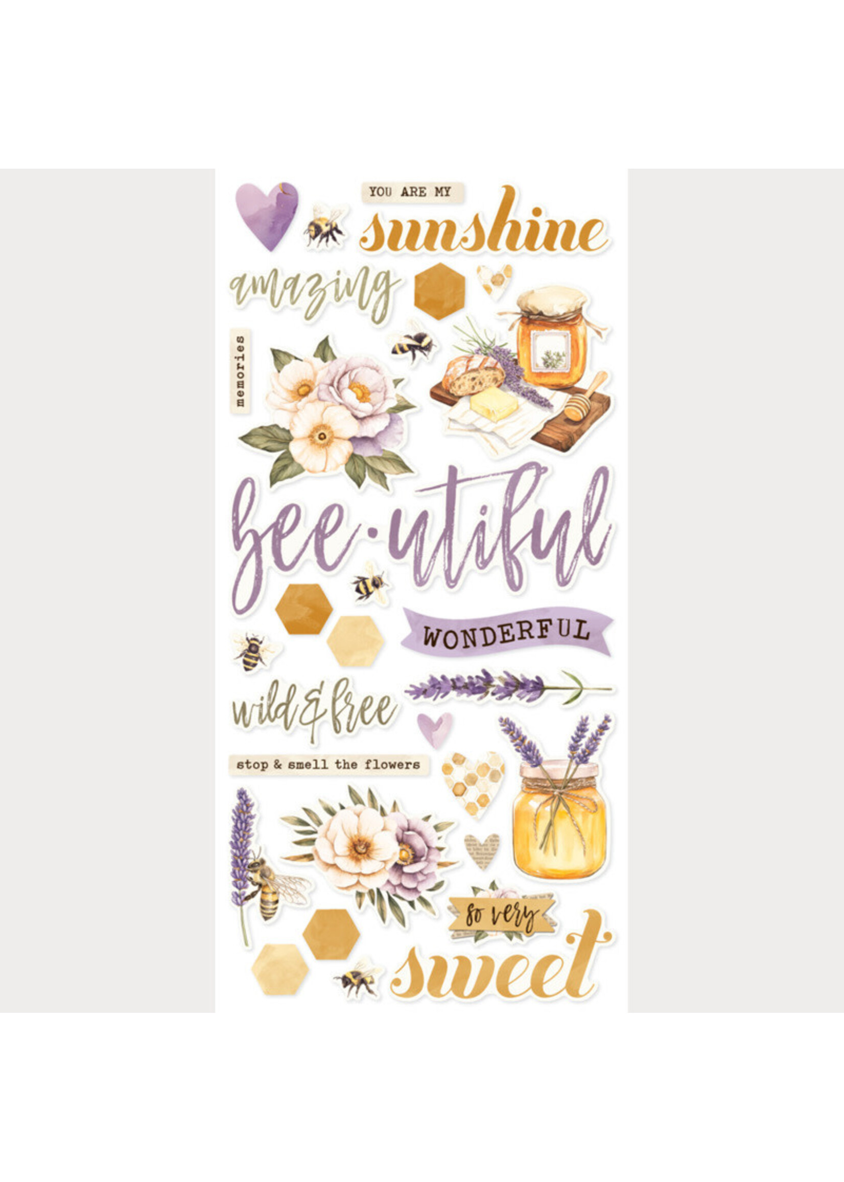 Simple Stories Simple Stories Foam Stickers, Simple Vintage Lavender Fields