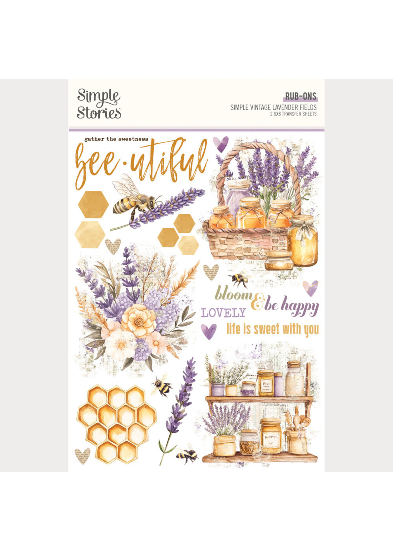 Simple Stories Simple Stories Rub ons, Simple Vintage Lavender Fields