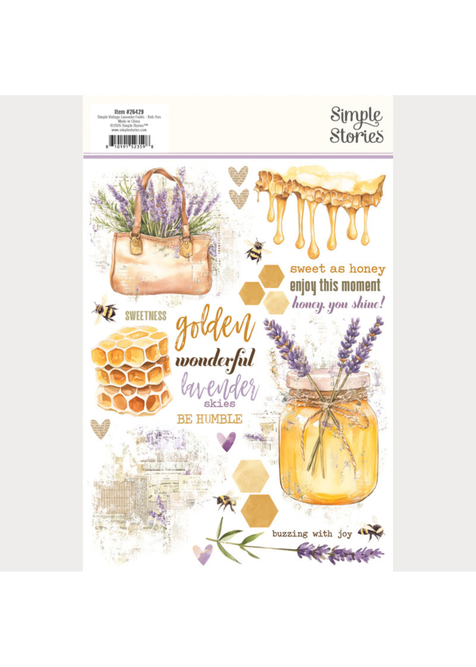Simple Stories Simple Stories Rub ons, Simple Vintage Lavender Fields
