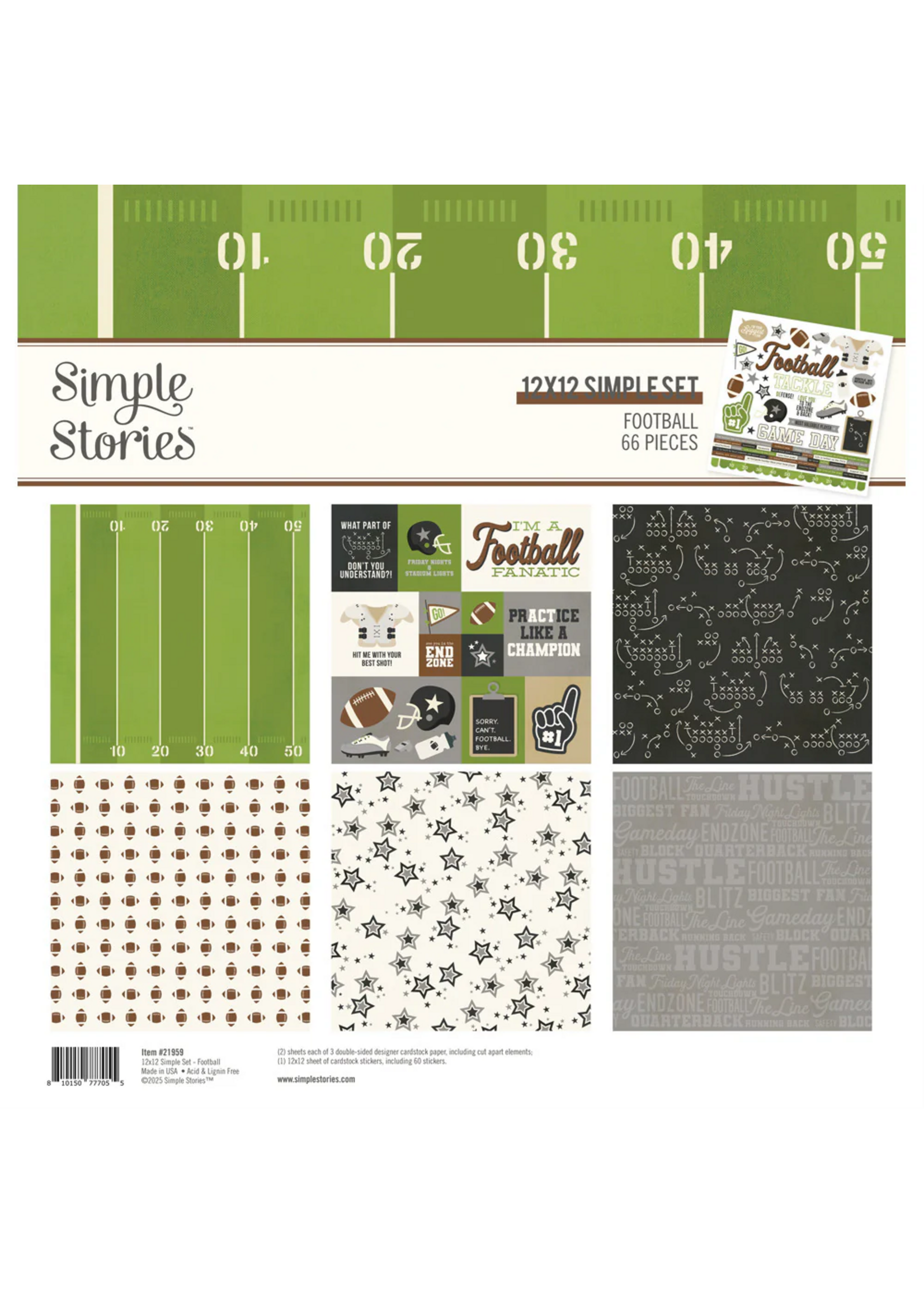 Simple Stories Simple Stores 12x12 Simple Set, Football