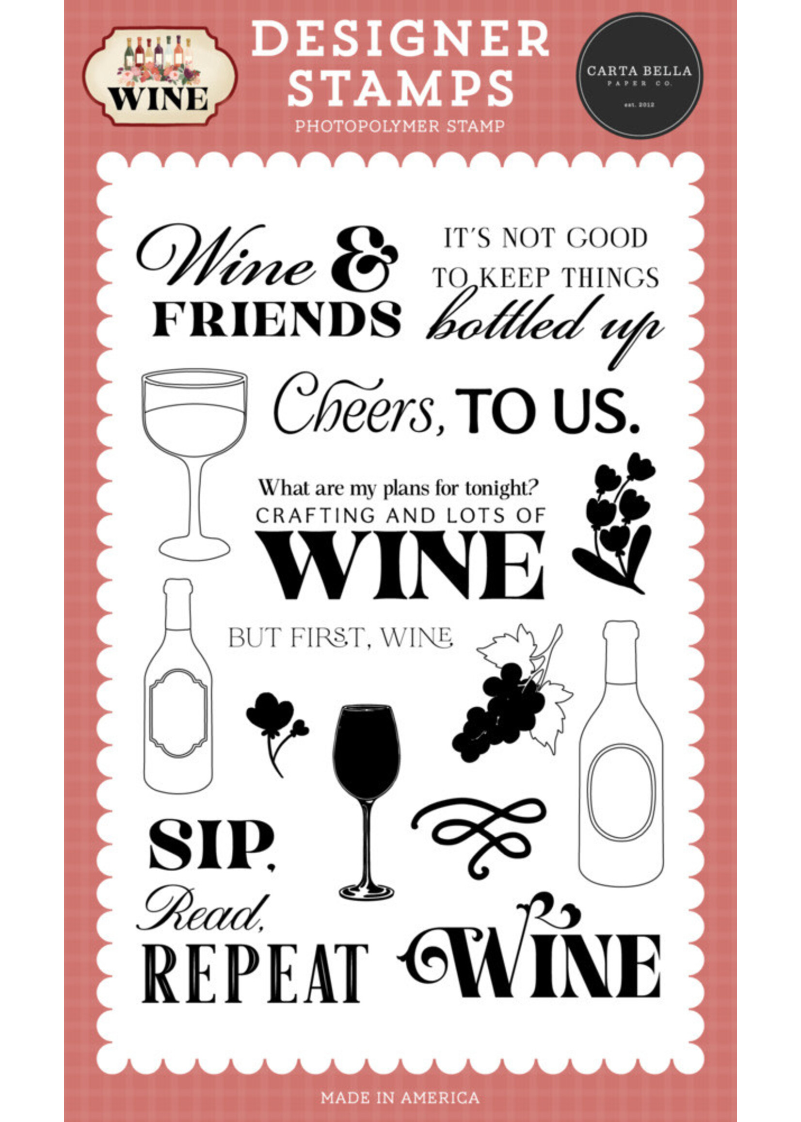 Carta Bella Carta Bella Stamp, Wine and Friends