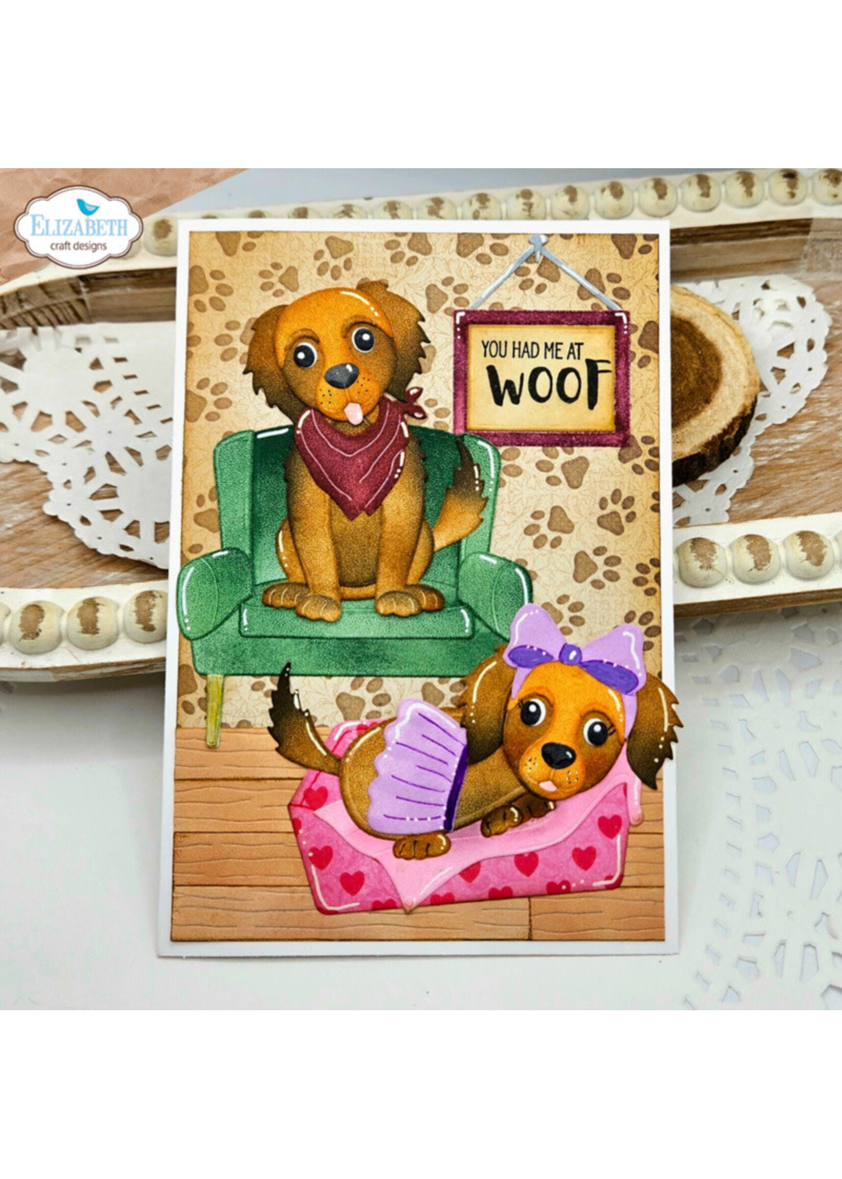Elizabeth Craft Design Elizabeth Craft Stamp, CS442 Dog Days Sentiments