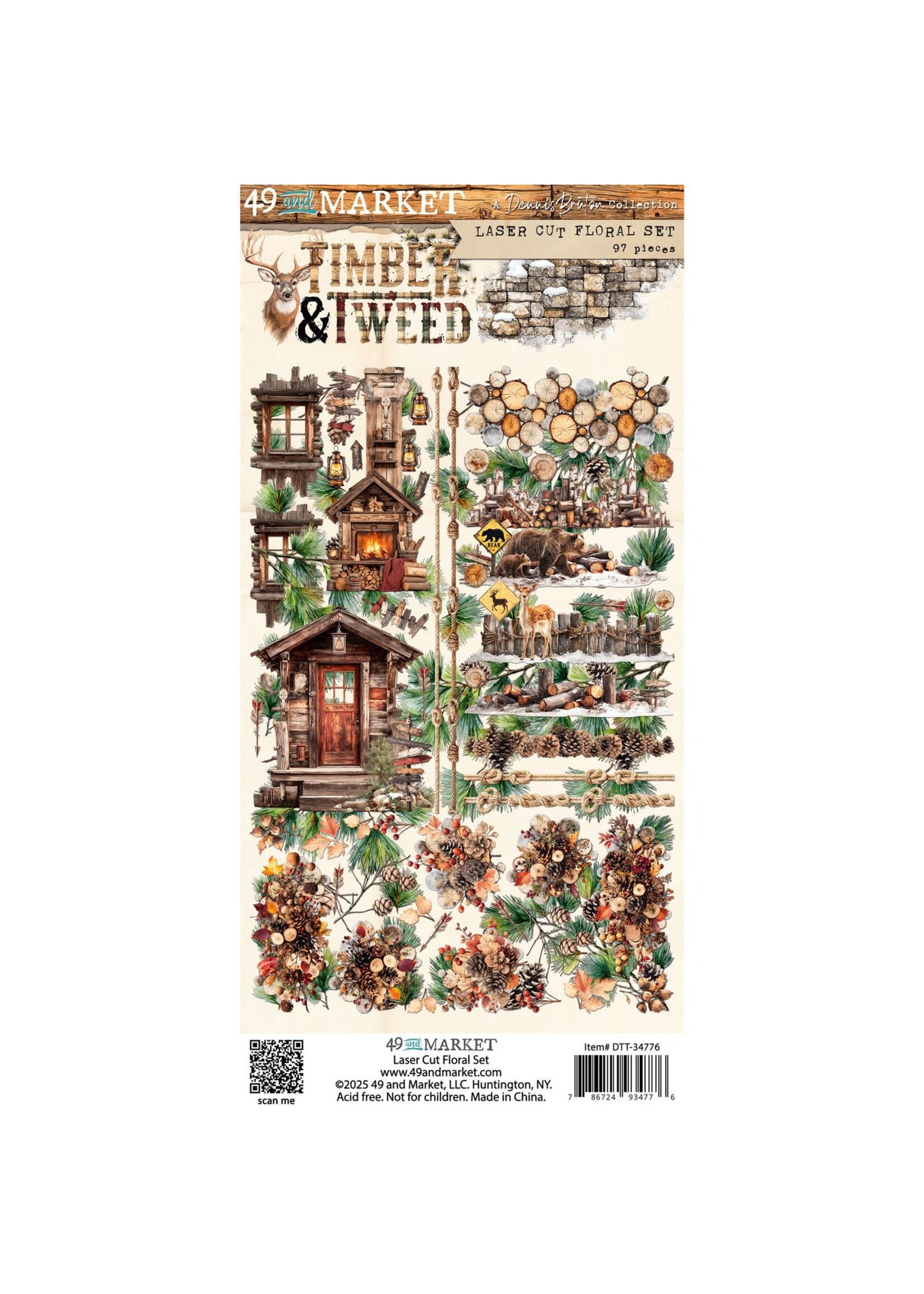 49 & Market 49 and Market Floral Laser Cut Outs, Timber and Tweed