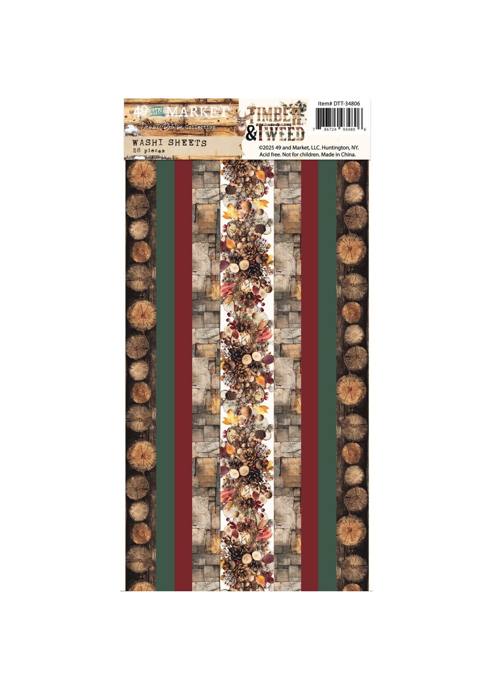 49 and Market 49 and Market Washi Tape Sheets, Timber and Tweed