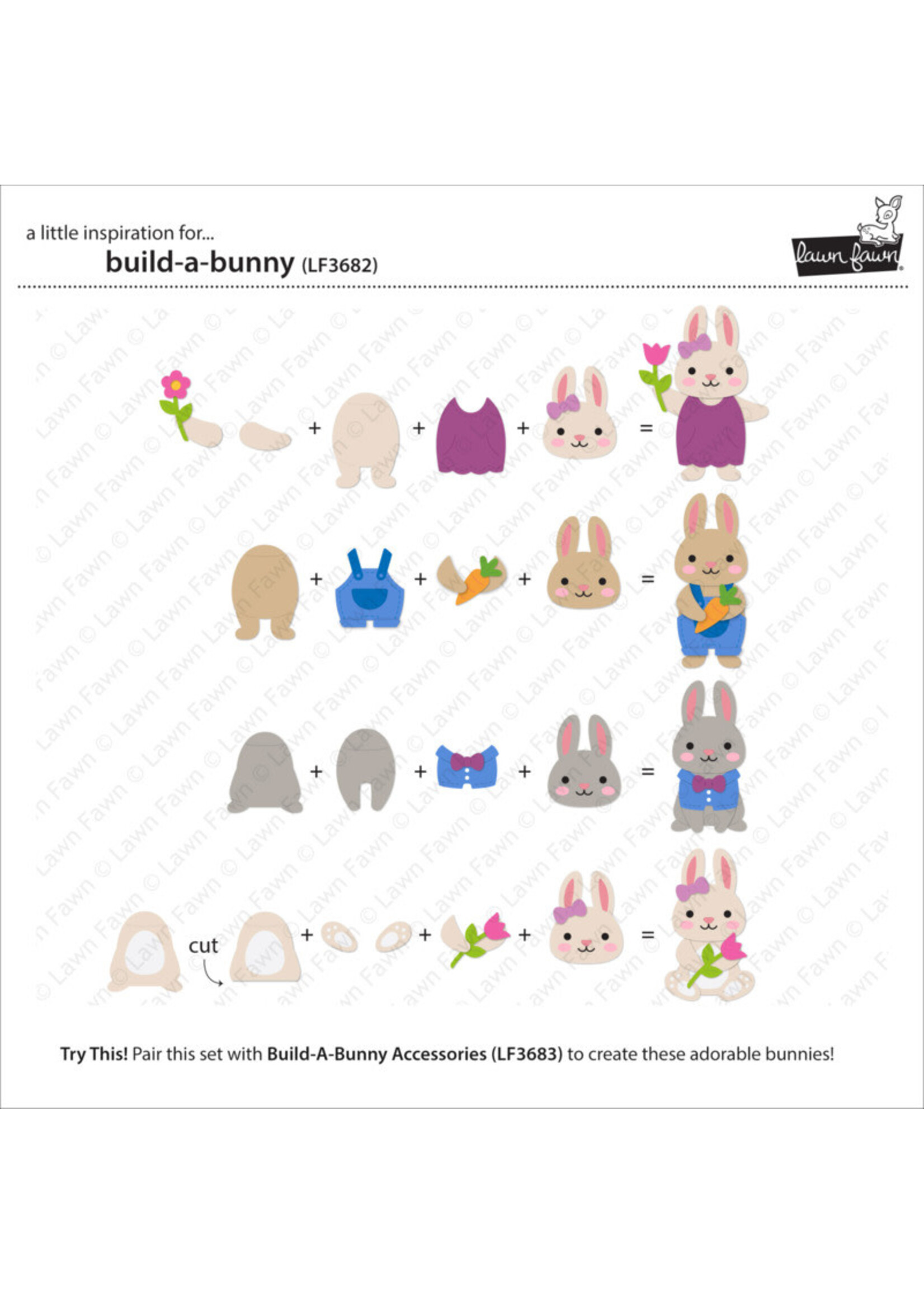 Lawn Fawn Lawn Fawn Die Combo, Build-A-Bunny and Build-A-Bunny Accessories