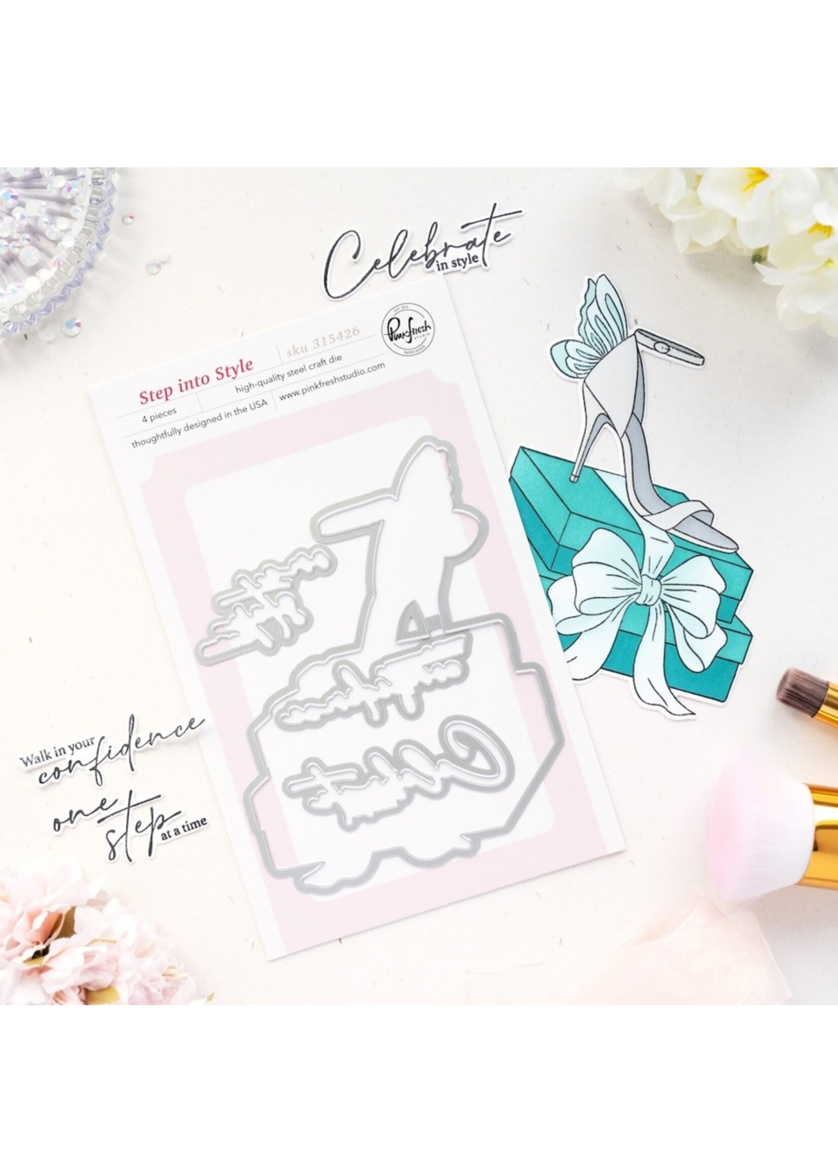 Pink Fresh Studio Pink Fresh Studio Press Plate/Stencil/Die, Step Into Style