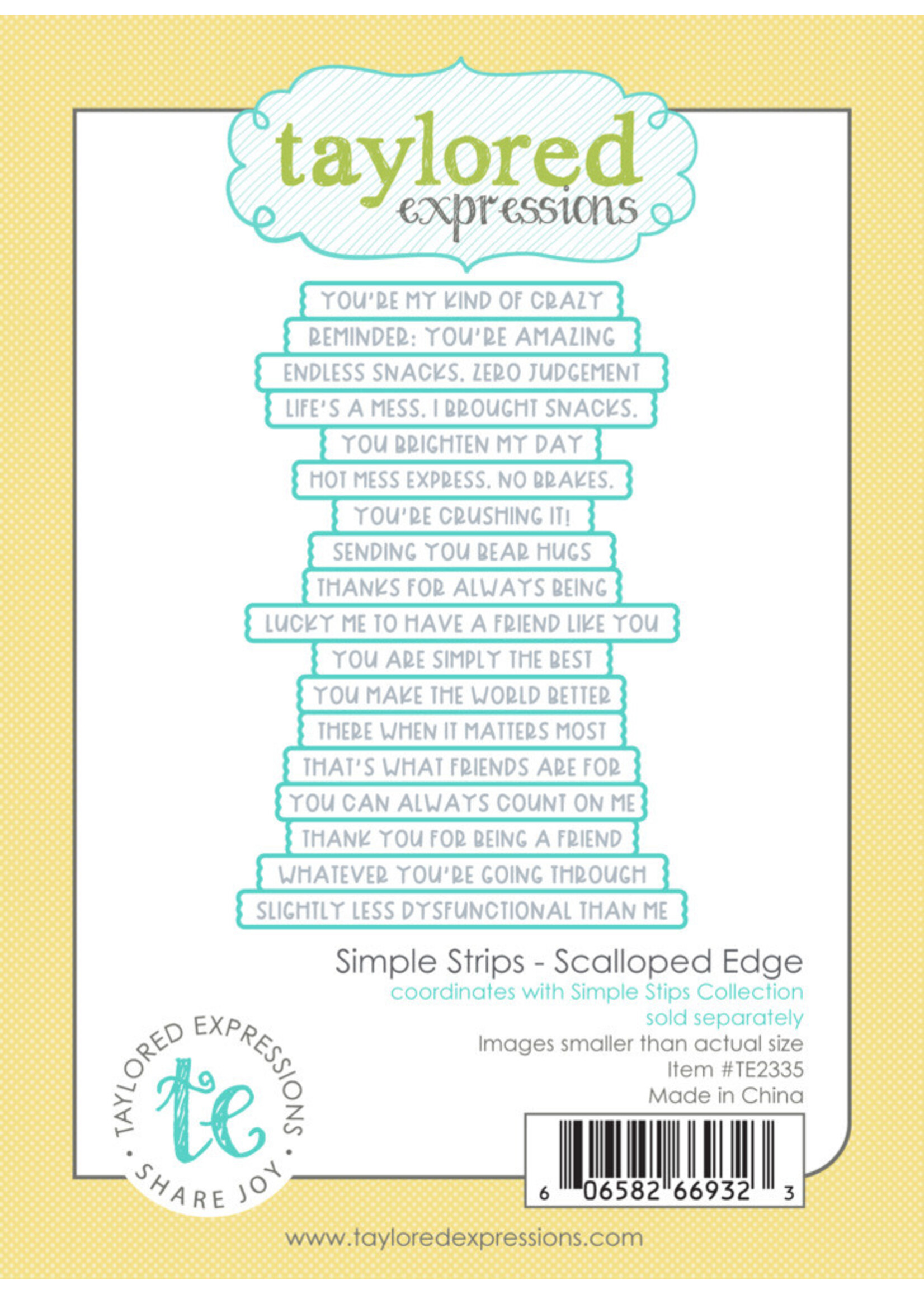 Taylored Expressions Taylored Expressions Die, Simple Strips - Scalloped Edge