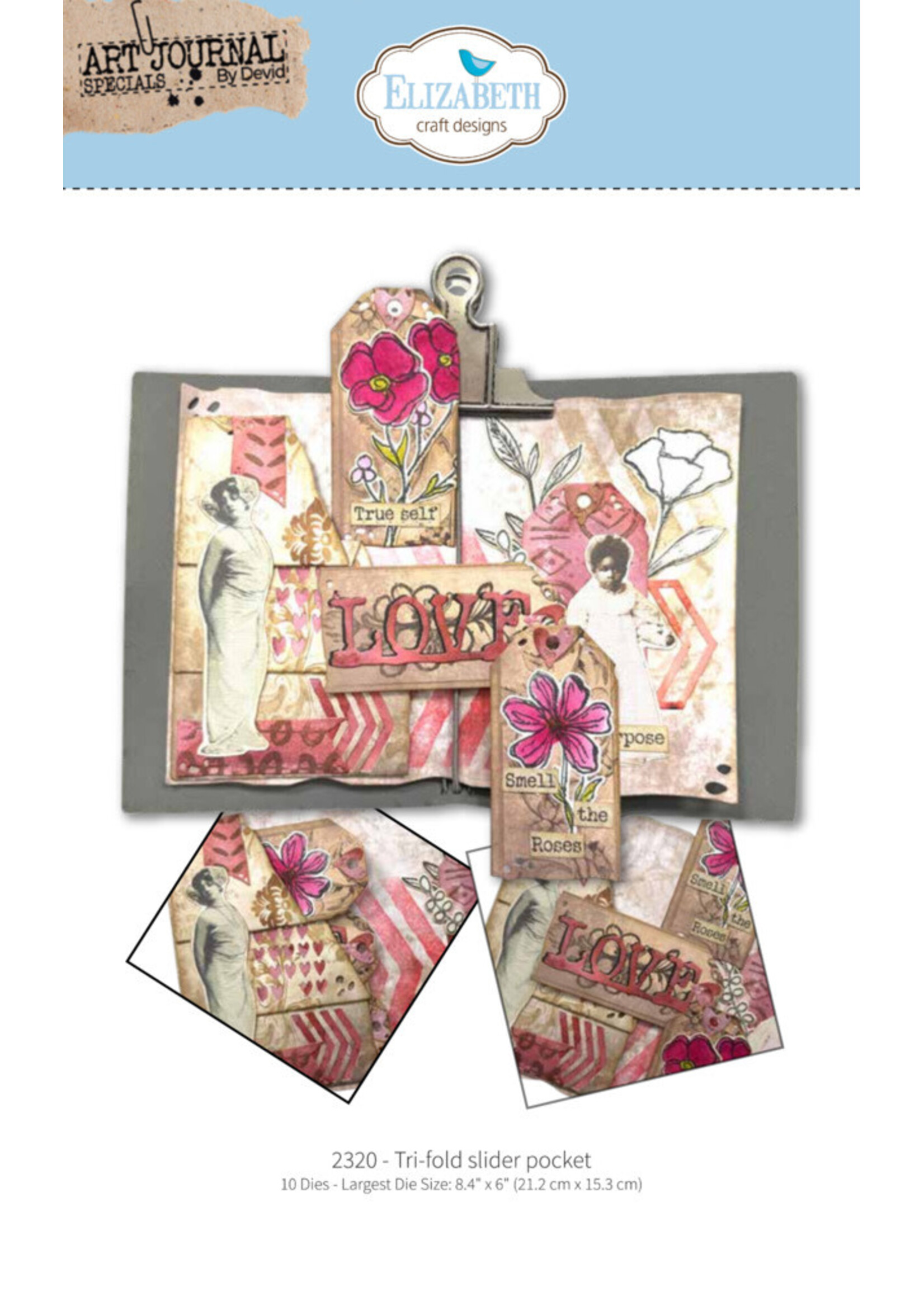 Elizabeth Craft Design Elizabeth Crafts Die, 2320 Tri-fold Slider Pocket