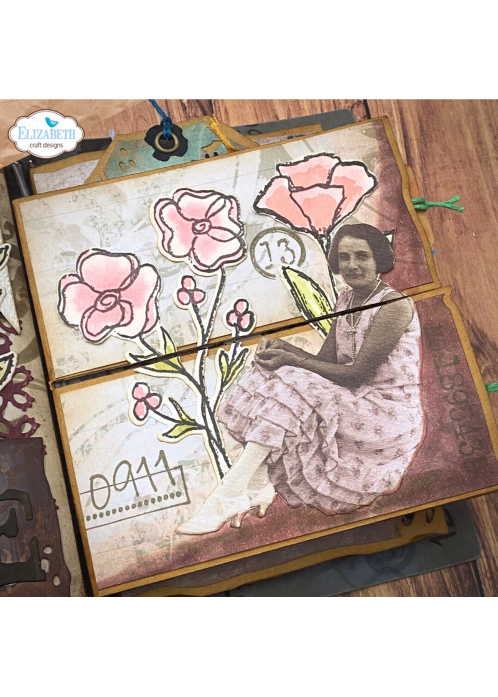 Elizabeth Craft Design Elizabeth Craft Designs Stamp/Die, Flower Scribbles