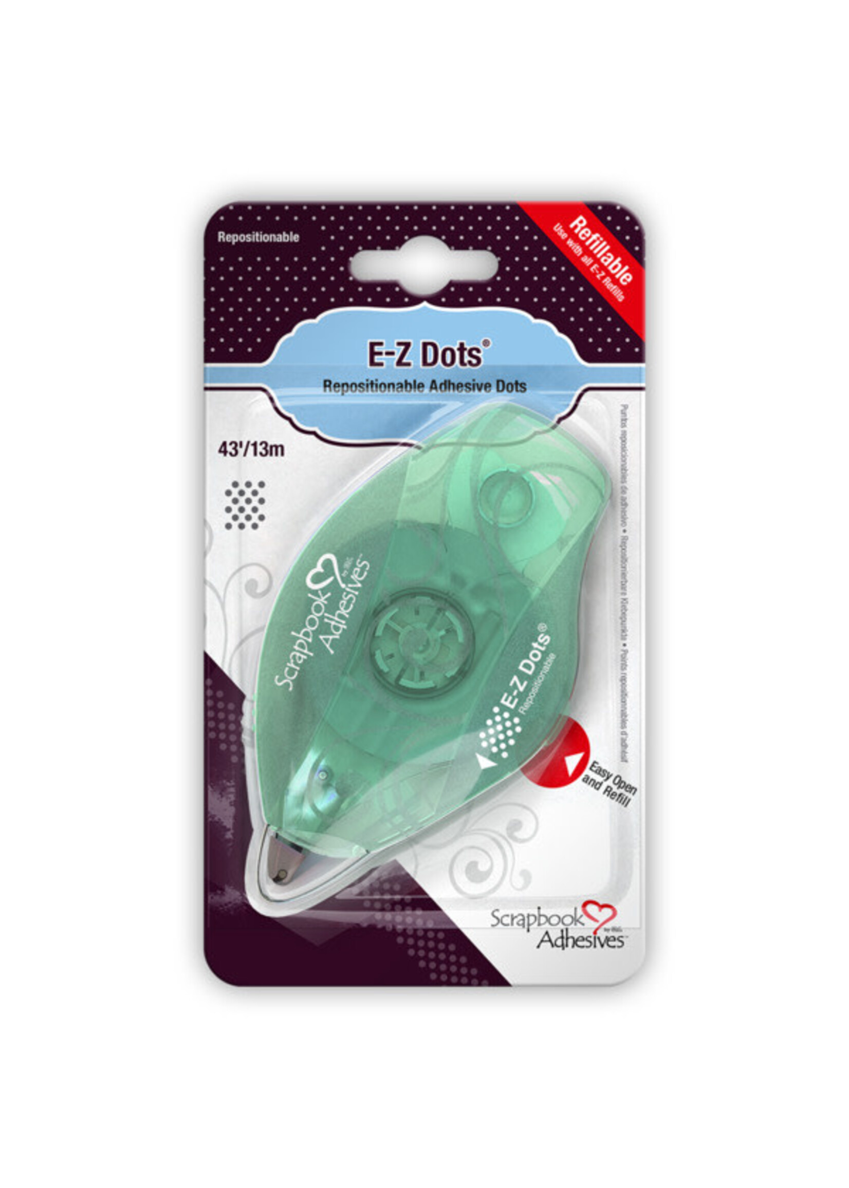 Scrapbook Adhesive SA E-Z Dots, Repositionable Tape Dispenser - Refillable