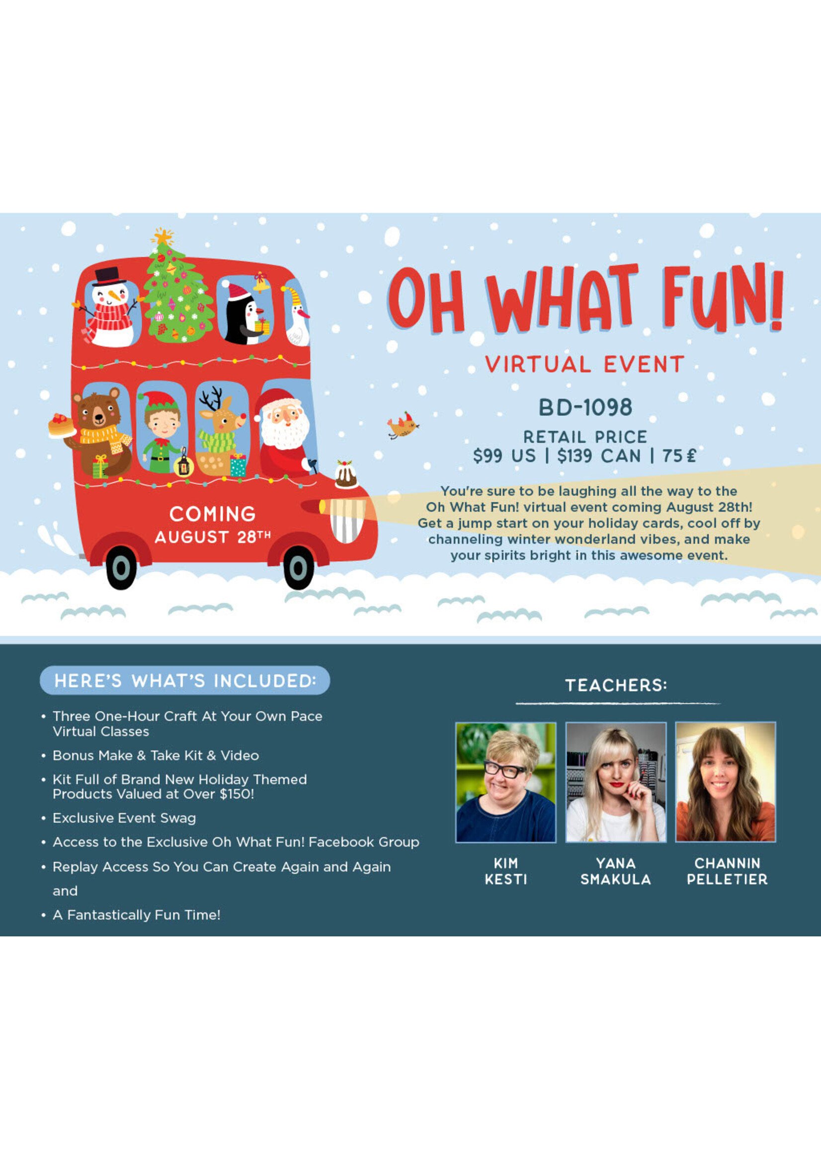 Spellbinders Spellbinders Oh What Fun Virtual Class - August 28, 2026 Deposit