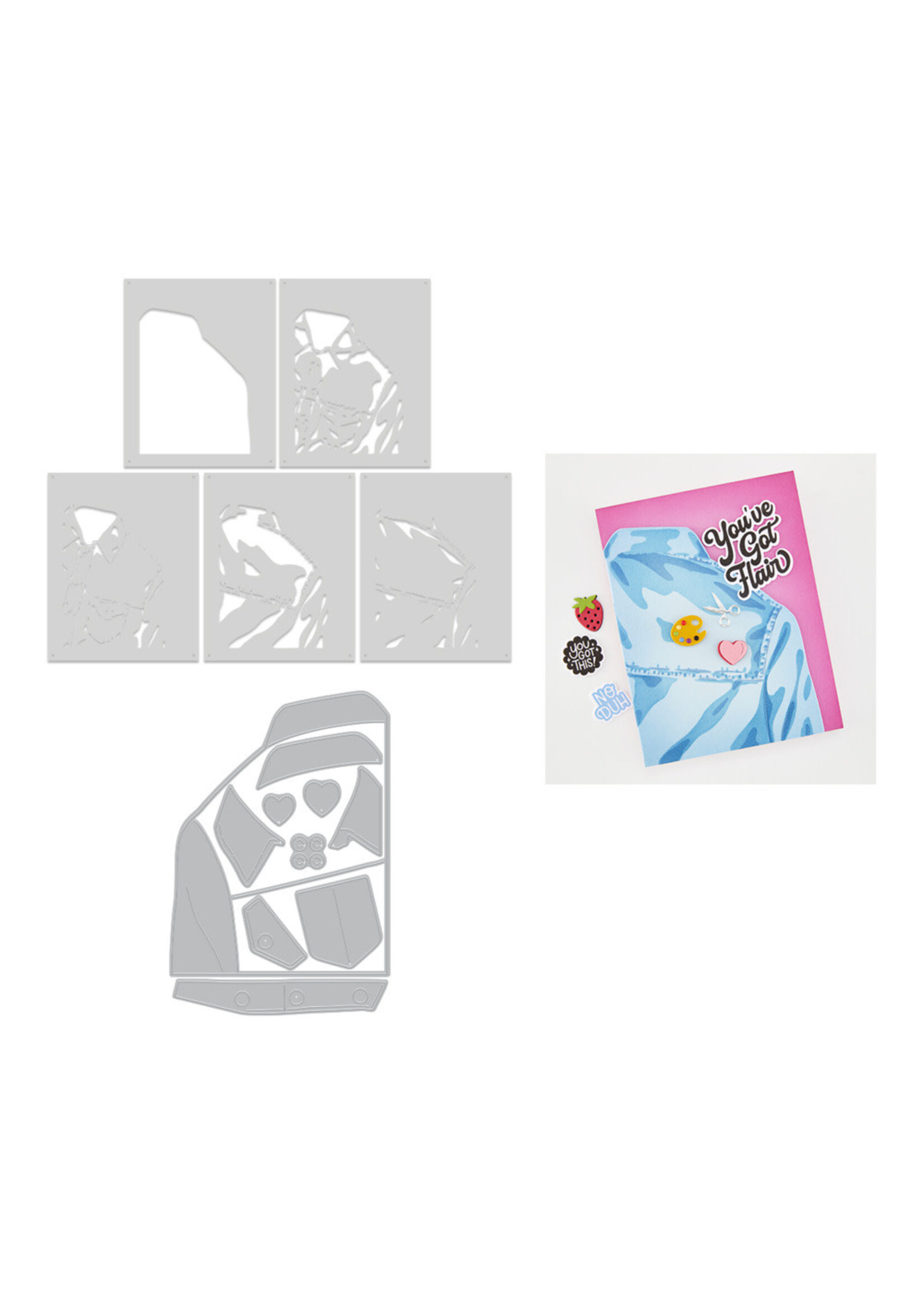 Hero  Arts Hero Arts Die/Stencil Bundle, Jean Jacket